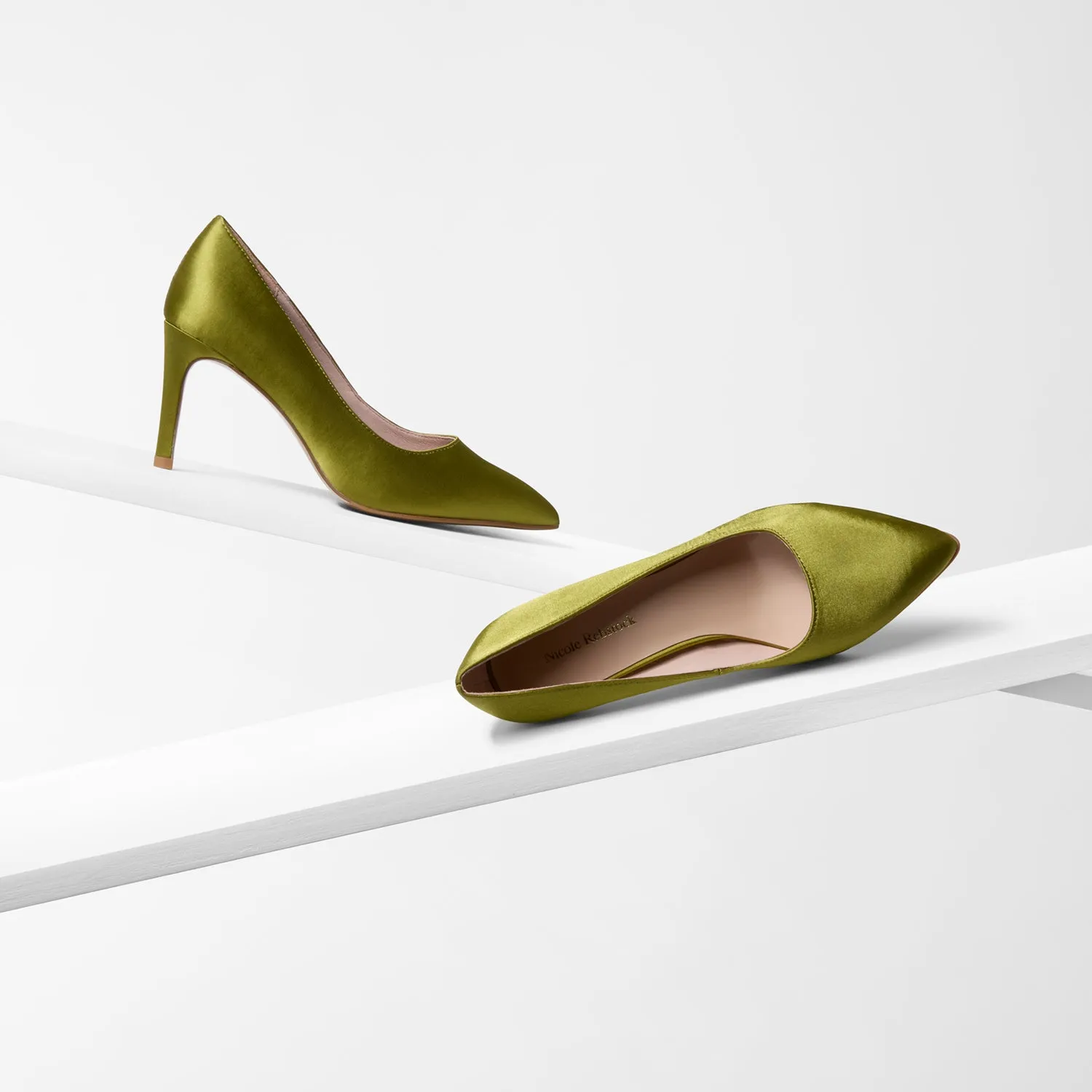 Nemesis 78mm Heel | Zest Green Satin Platform Booties Trendy