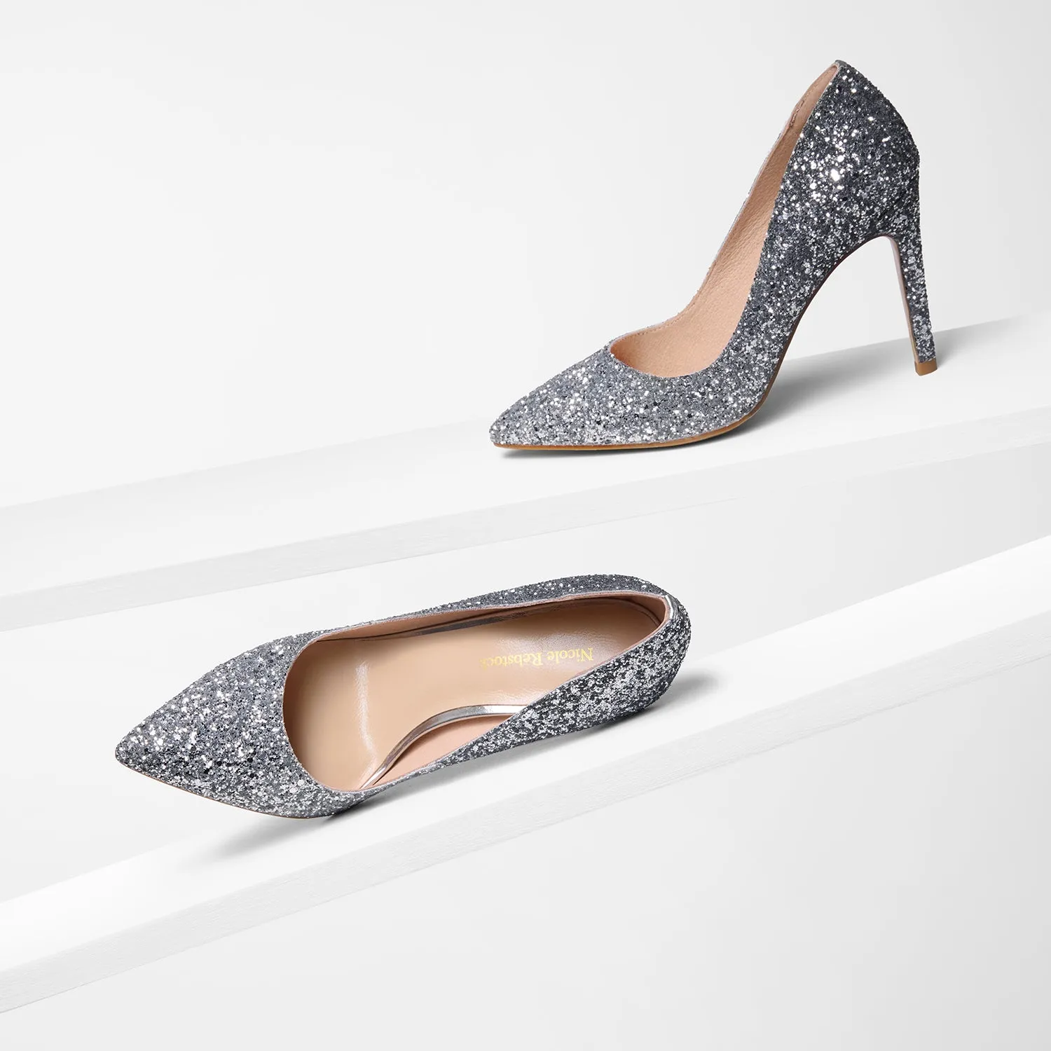 Wedding Reception Shoes Nemesis 95mm Heel Ltd Ed | Ice Glitter