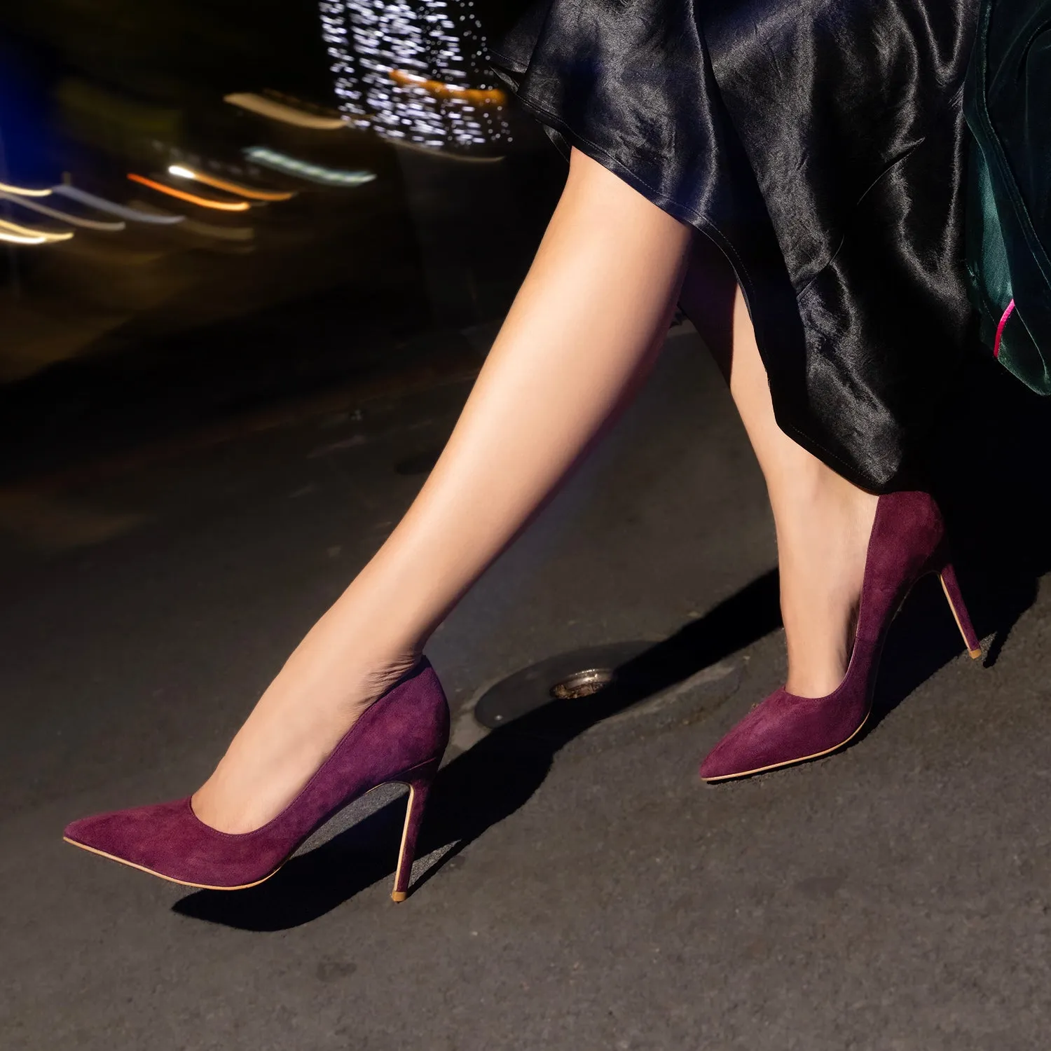 Low Heel Nemesis 95mm Heel | Plum suede