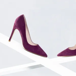 Sporty Heeled Shoes Block Heel Nemesis 95mm Heel | Plum suede