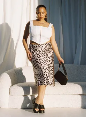 Vibrant Touch Nia Midi Skirt Beige Curve