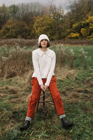 Eco Wear Relaxing Design Rini Recycled Wool Jumper in Off-White