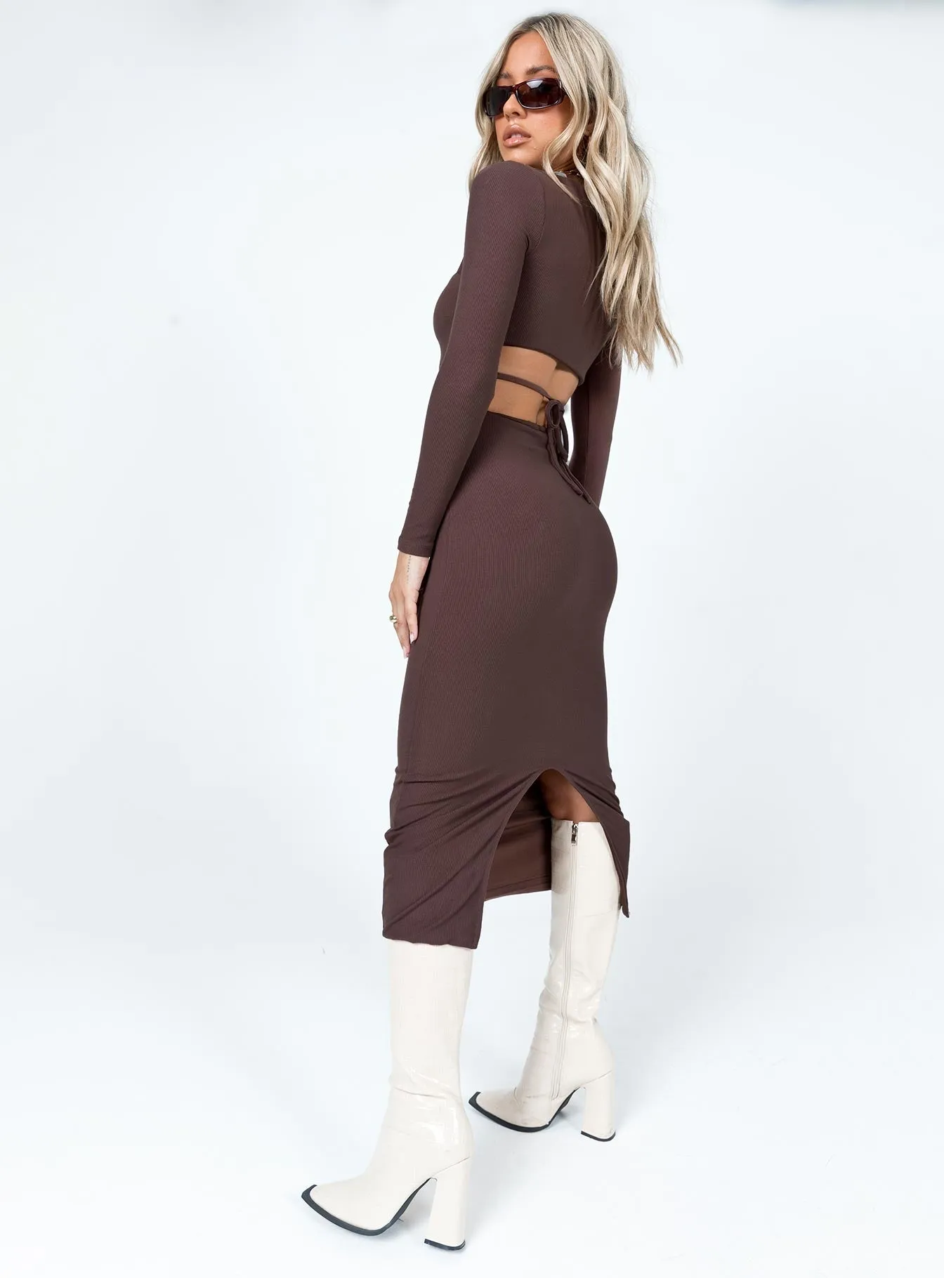 Nolan Midi Dress Brown Relaxed Fit Look All Time Fit