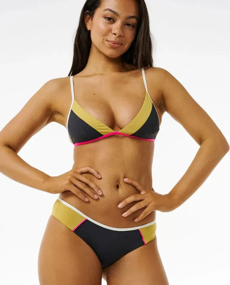 Tagless label Rip Curl Womens Bikini Top Hibiscus Heat Splice Tri