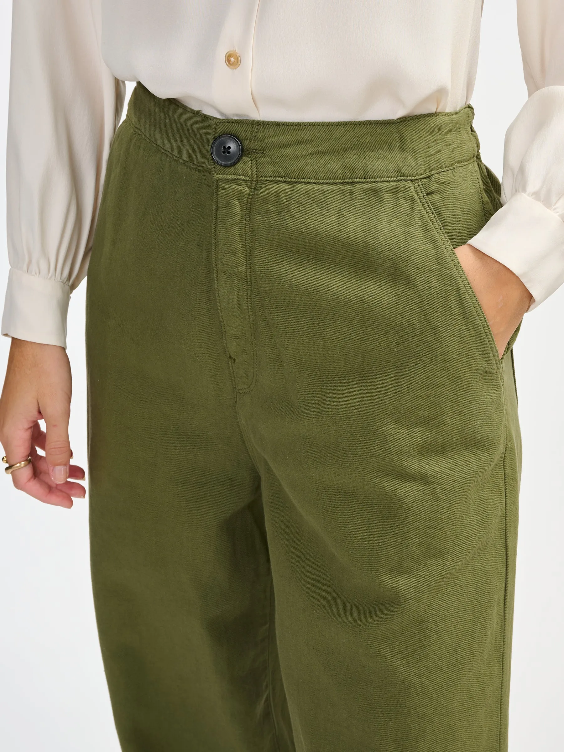 Bellerose Pasop Pant Army HighRiseWaistband Smart Motion