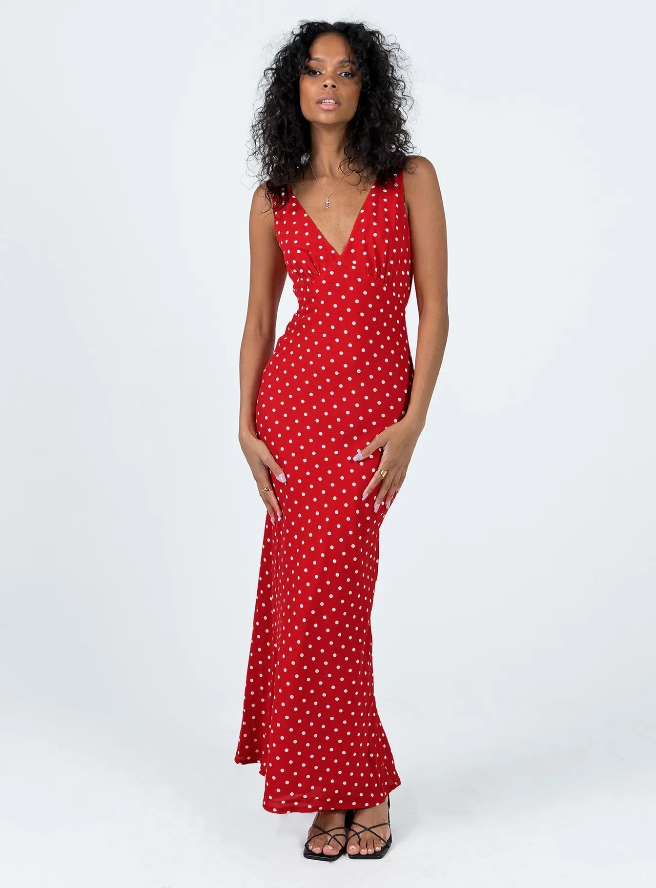 Nellie Maxi Dress Red Polka Dot Chic And Comfortable