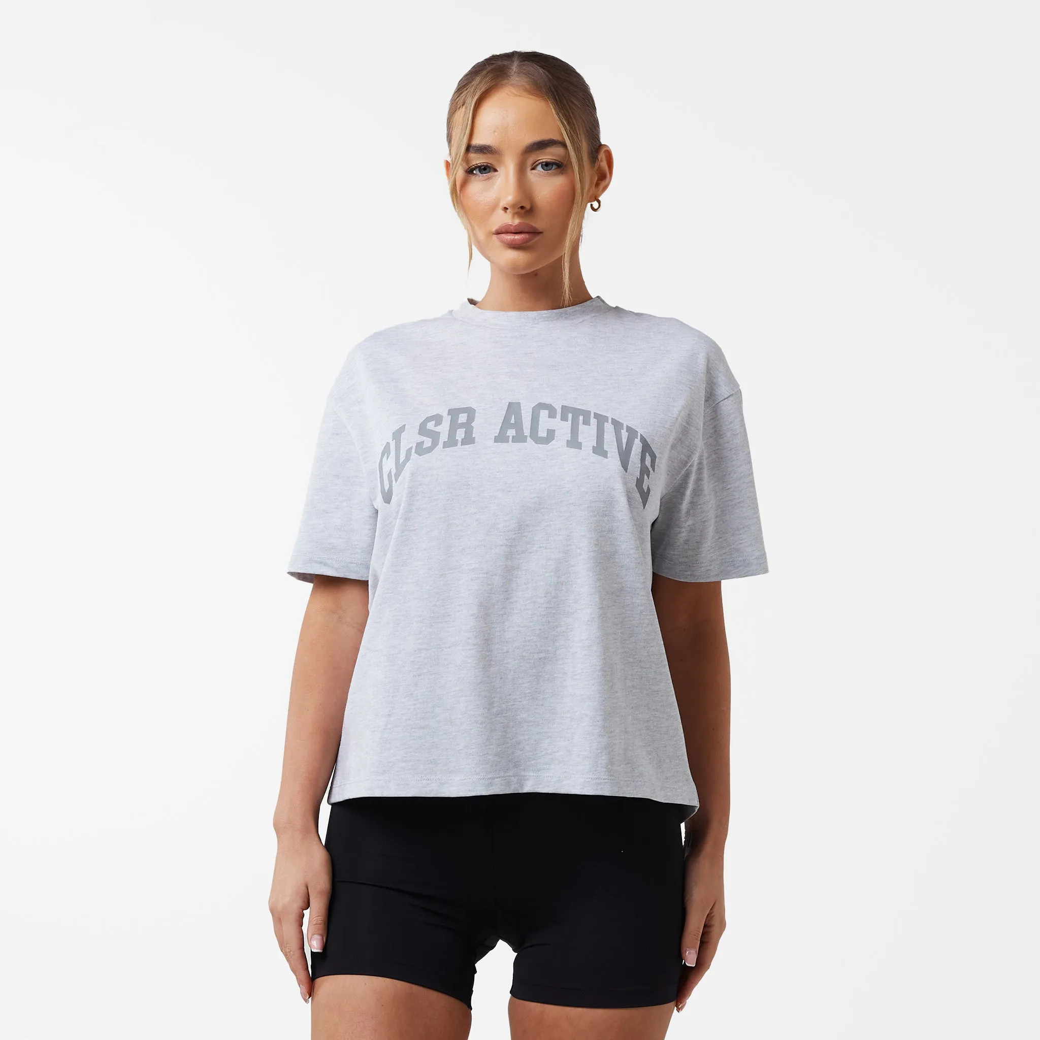 Active Oversized T-Shirt | Light Grey Marl ReflectiveDetails
