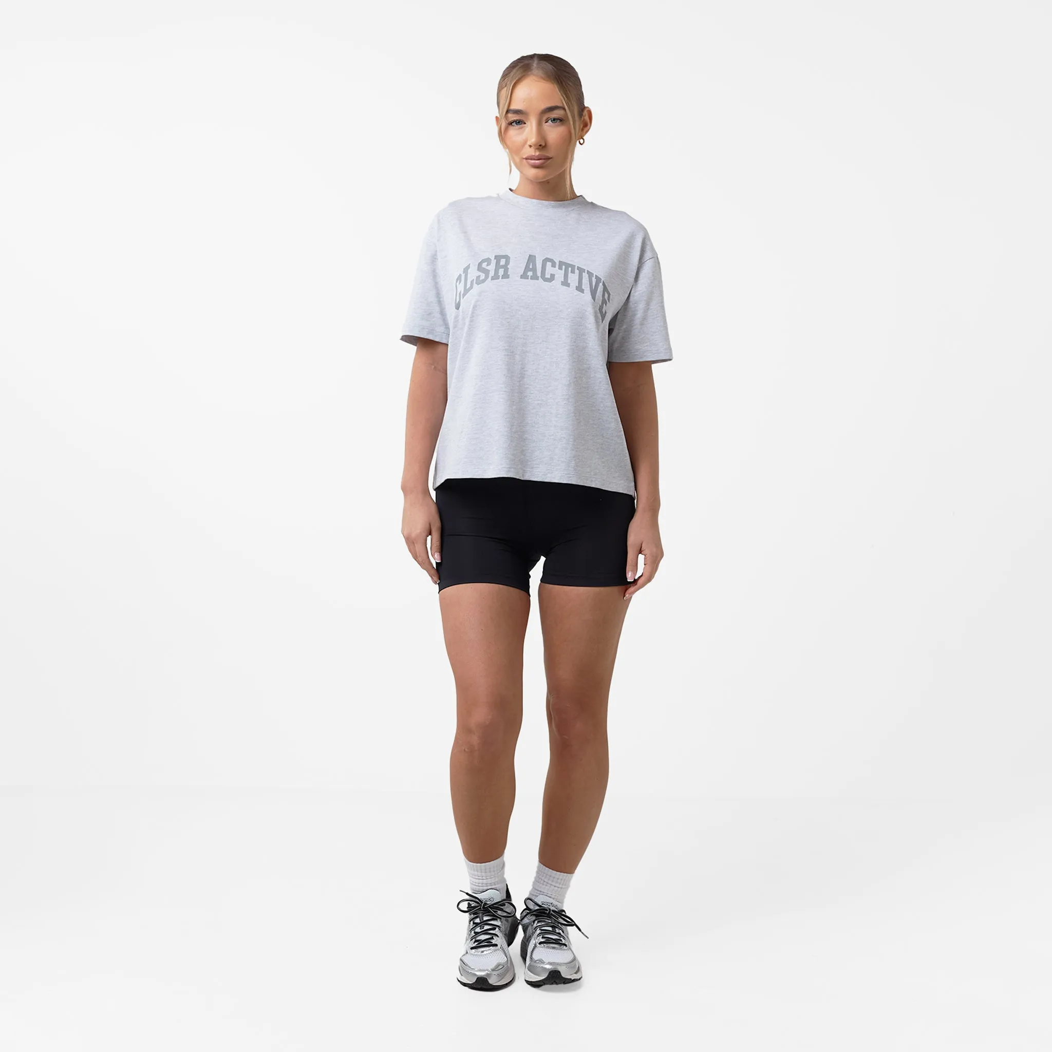 Active Oversized T-Shirt | Light Grey Marl Universal Clasp Mechanism