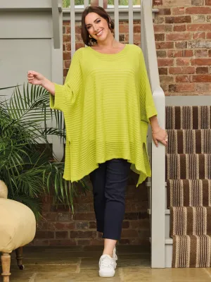Abigail Open Knit Poncho - Lime Fall Fashion LanolinFree Wool Processing