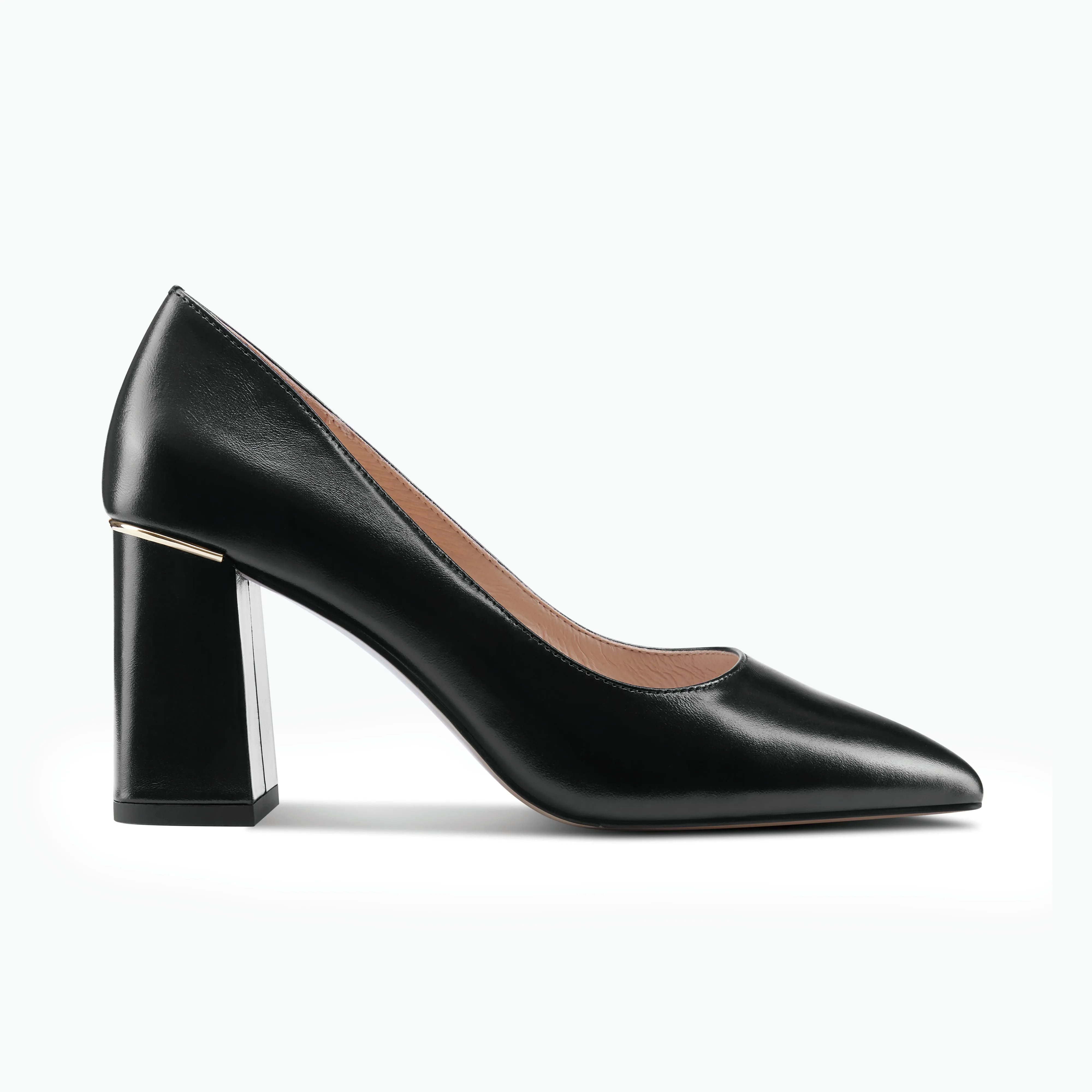 Nova Heel | Black oiled leather Comfortable Wedding Shoes