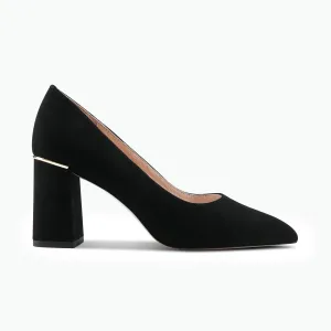 Nova Heel | Black suede Cozy Mood