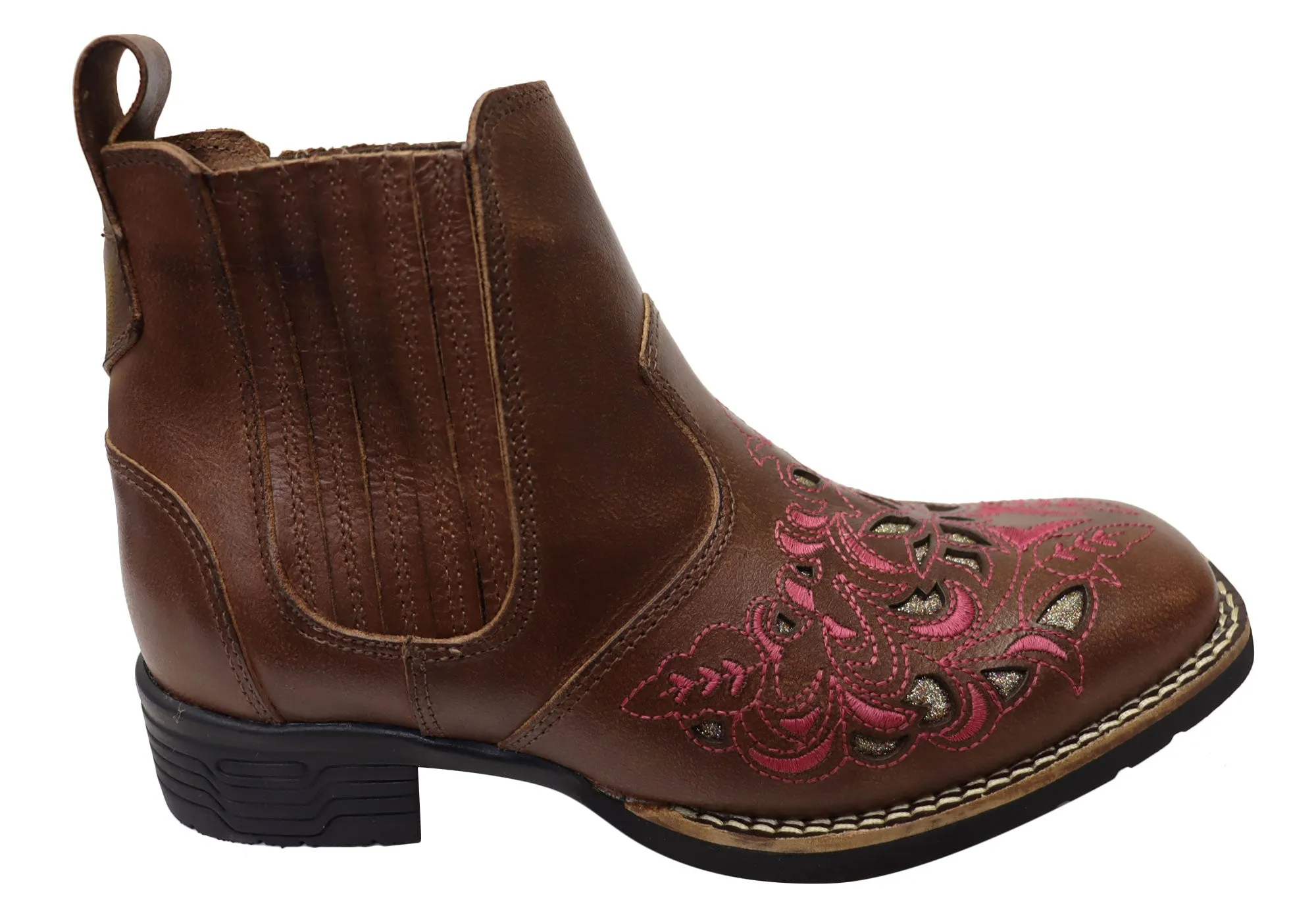 Comfort Lining Comfort Seeker D Milton Emma Womens Leather Western Cowboy Chelsea Ankle Boots
