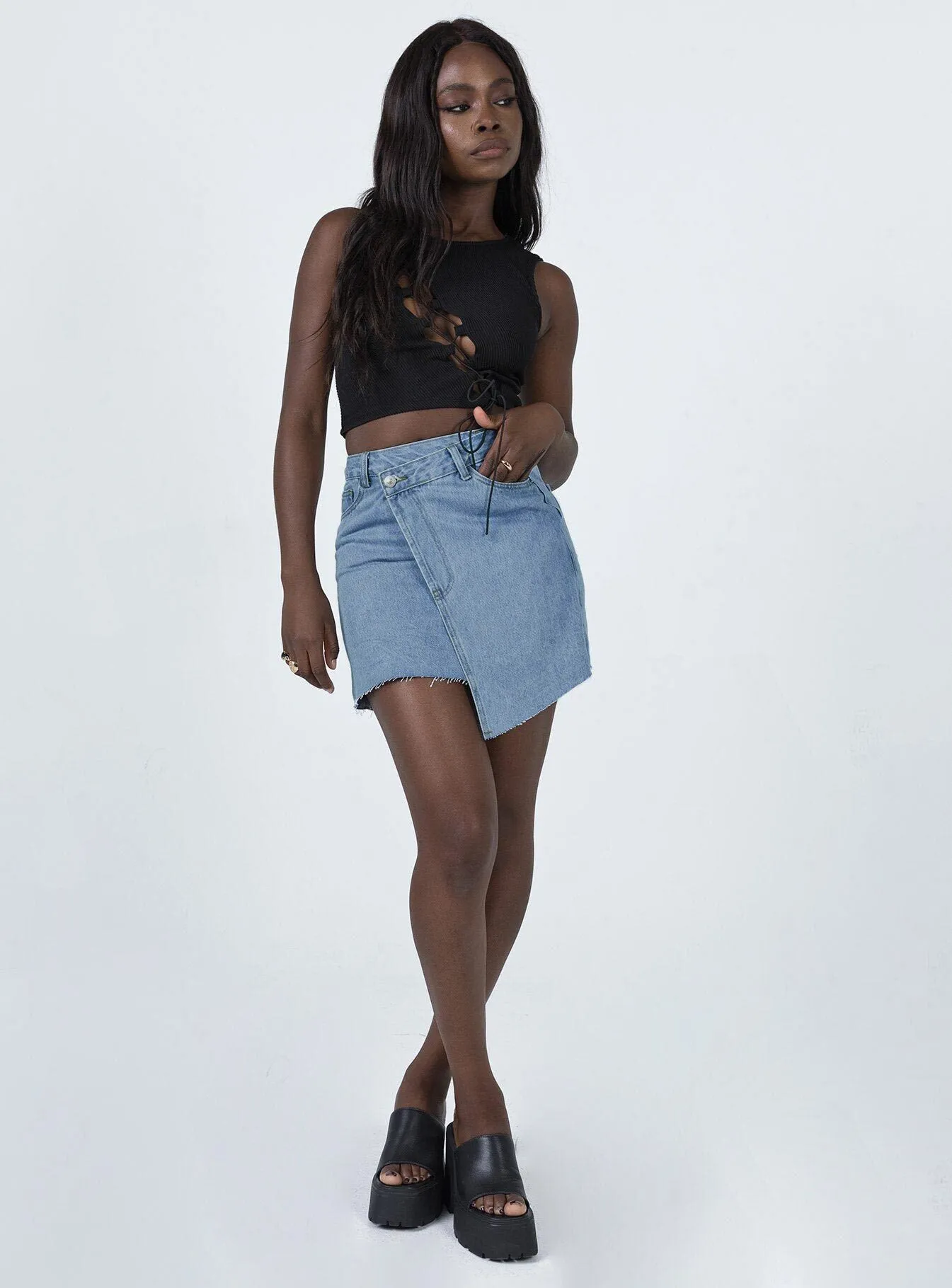 Soft Touch Clean Style Banksia Denim Mini Skirt