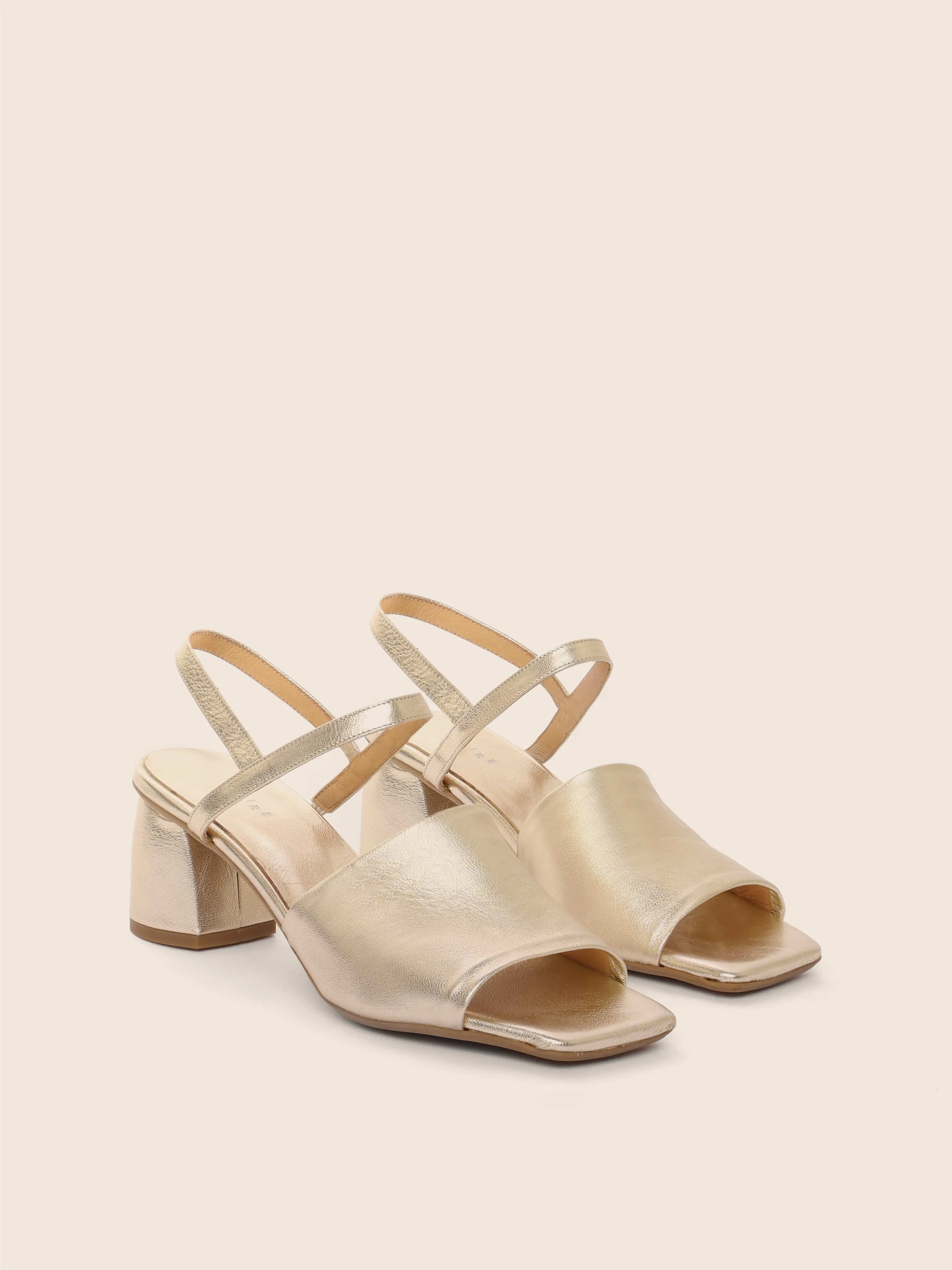 Strappy Vegan Heels Oliva Gold Heel