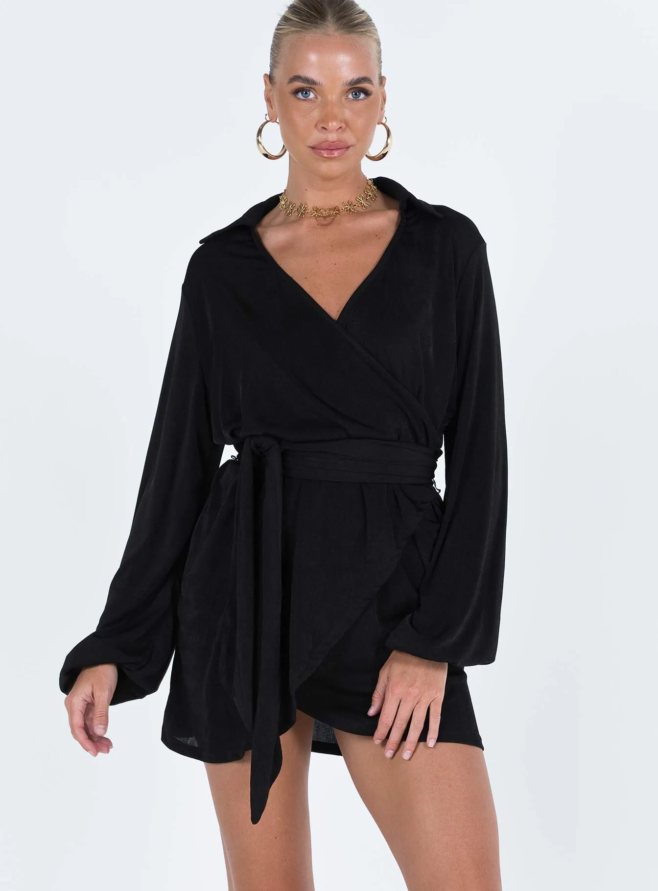 Stylish Design Party Time Mini Dress Black Tall