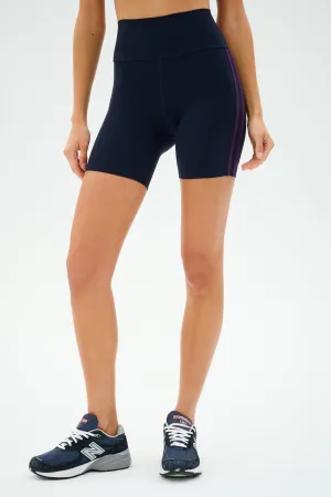 skiing outfit Eco Conscious Packaging Ella High Waist Airweight Short - Indigo/Black Currant