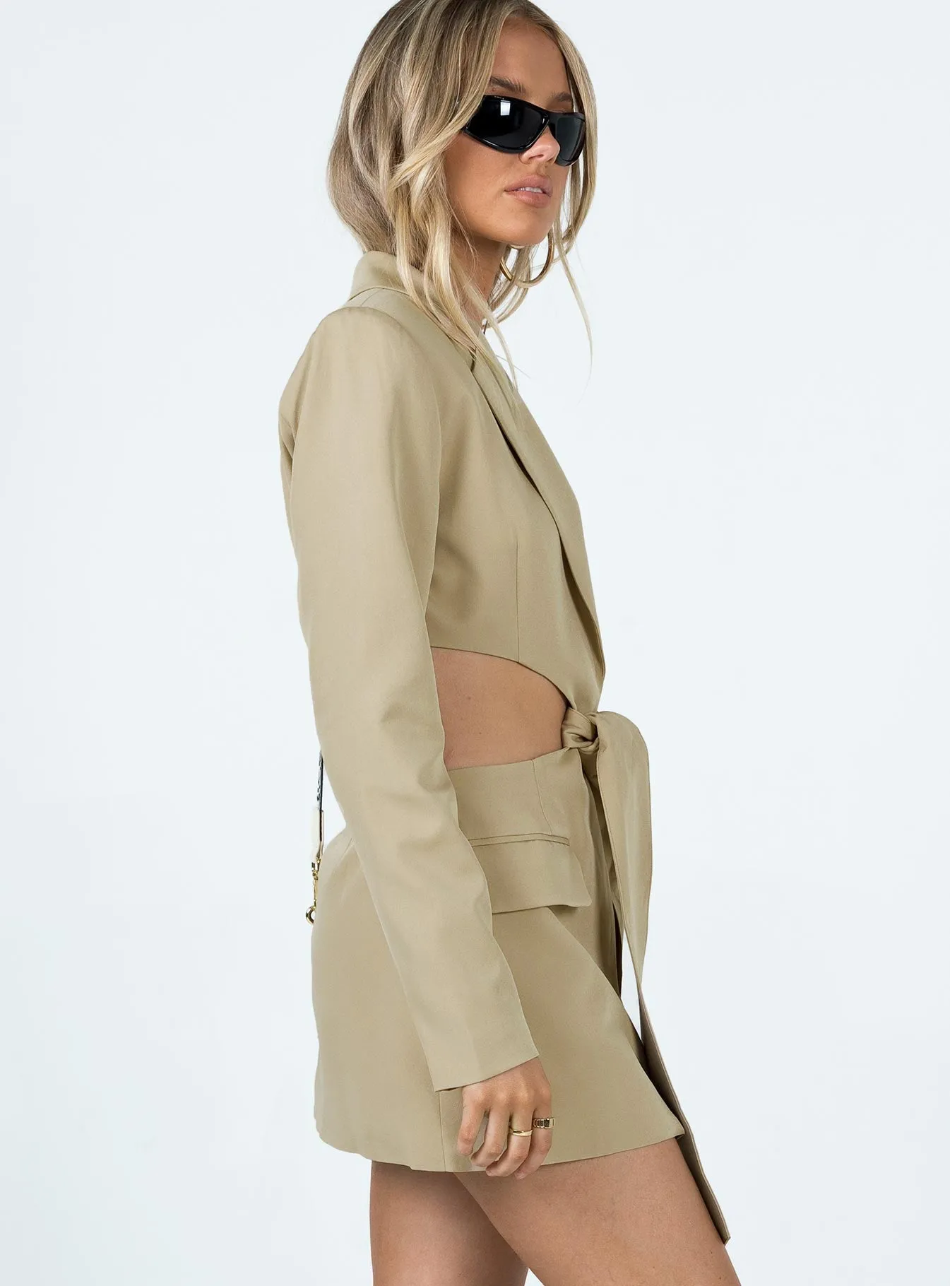 LA Confidential Mini Dress Camel Comfortable casual dress