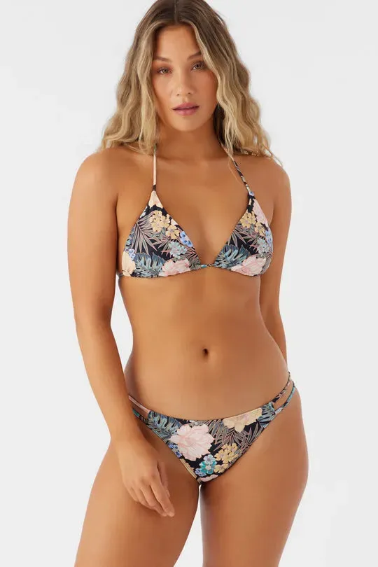 Oneill Womens Bikini Top Macaw Tropical Venice Triangle Multi Strap Support Soft Touch Lining