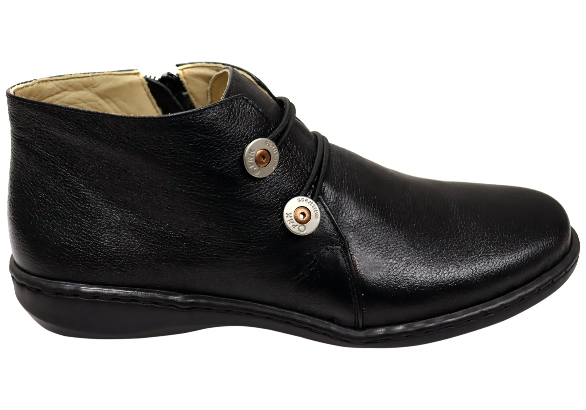 Opananken Willow Womens Comfortable Brazilian Leather Ankle Boots Eco Material All Day Wear Insulated Morning Walk