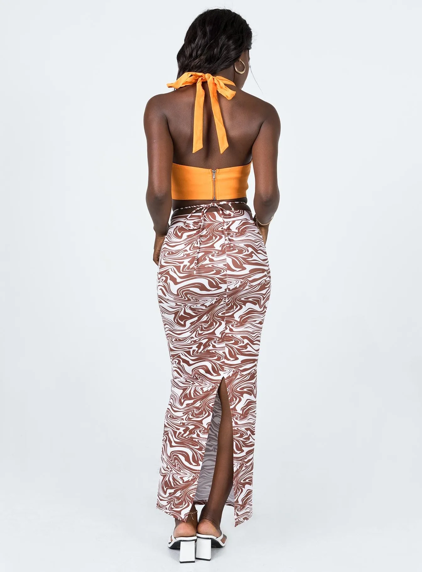 Delicate Texture Outfit Shot Hunter Maxi Skirt Zebra