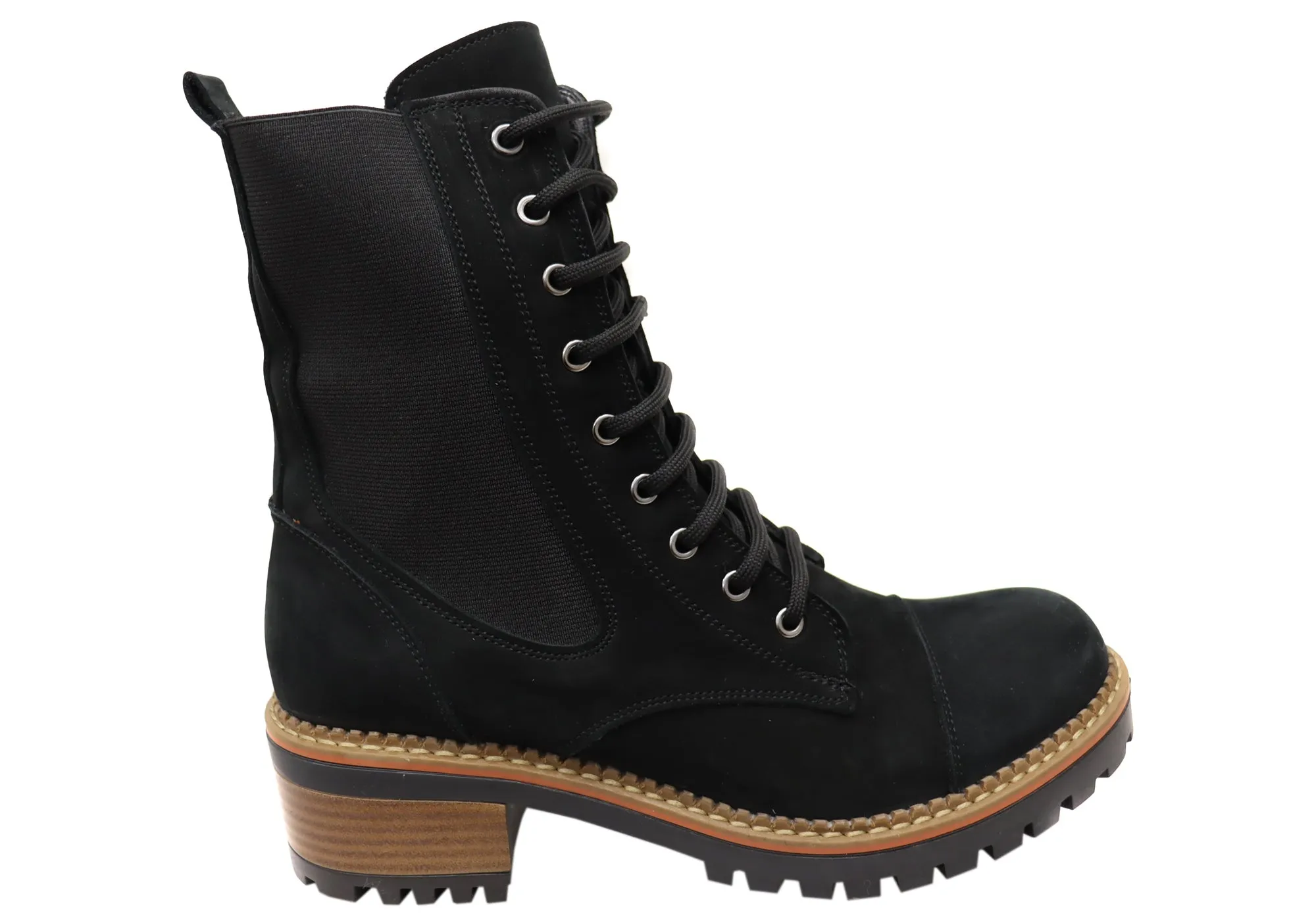 Orizonte Kempsi Womens European Comfortable Leather Ankle Boots Easy to Wear High Traction Outdoor Trek