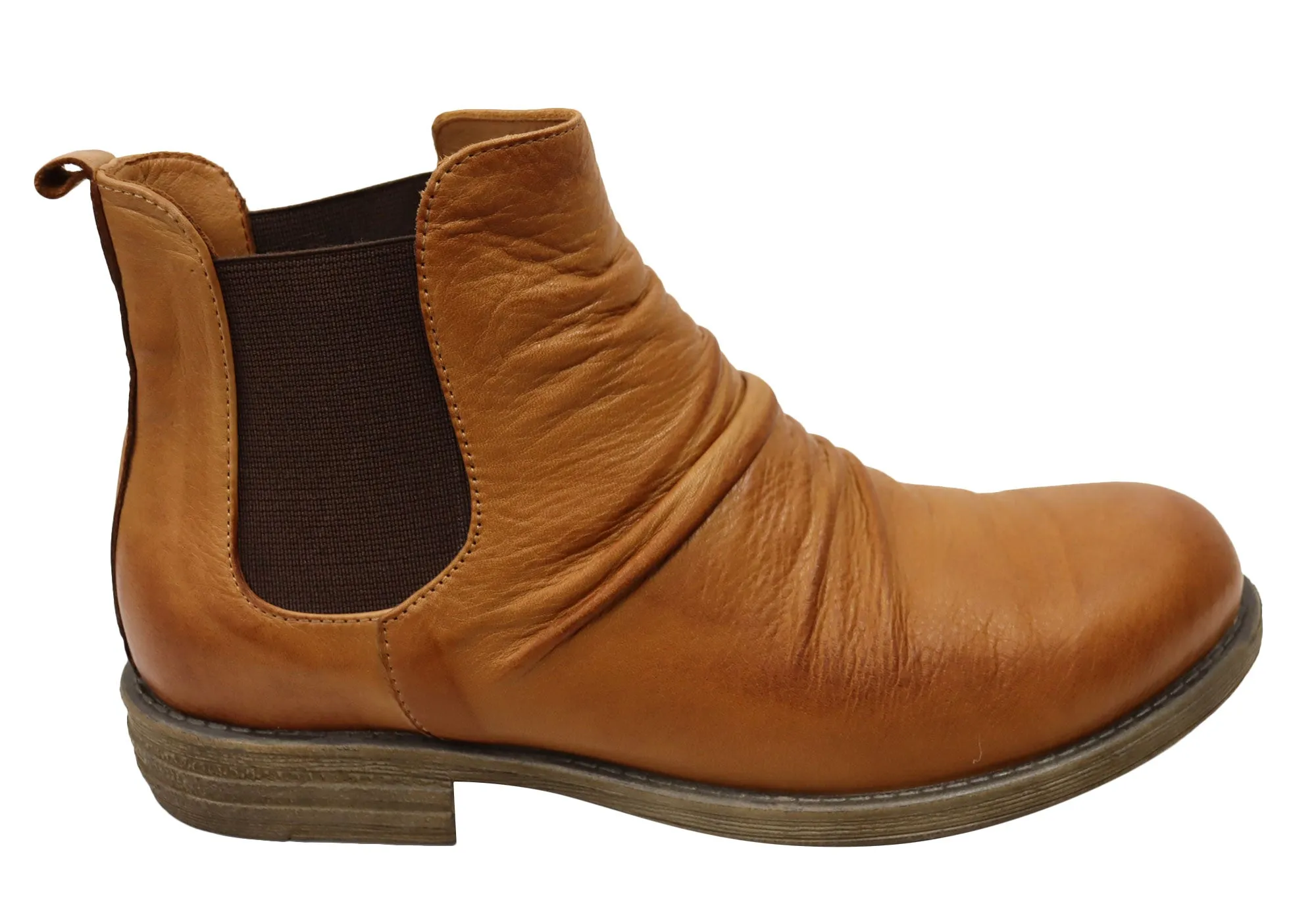 Orizonte Kyro Womens European Comfortable Leather Ankle Boots Concert Look