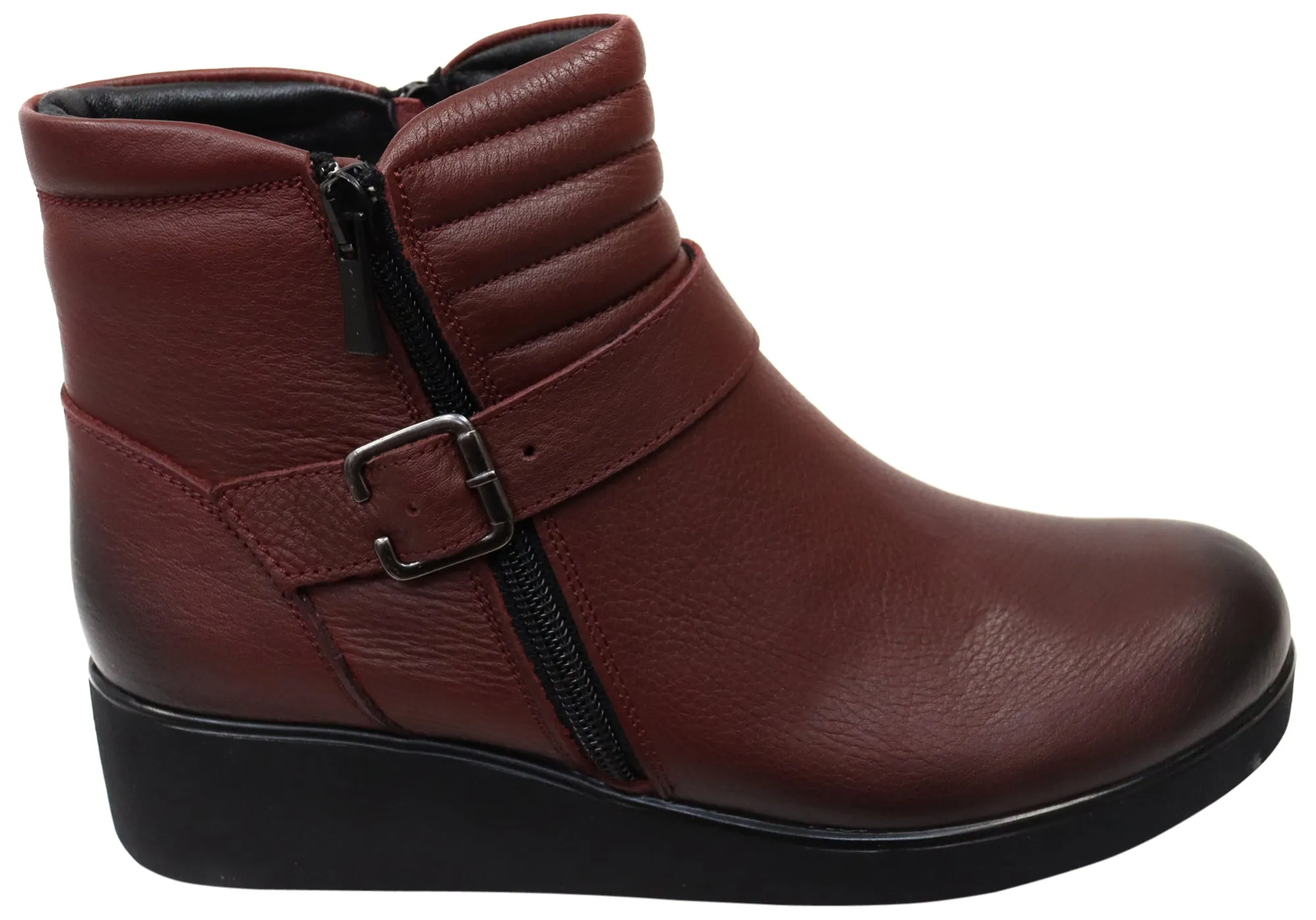 Dual Lined Rough texture Orizonte Linger Womens European Comfortable Leather Ankle Boots