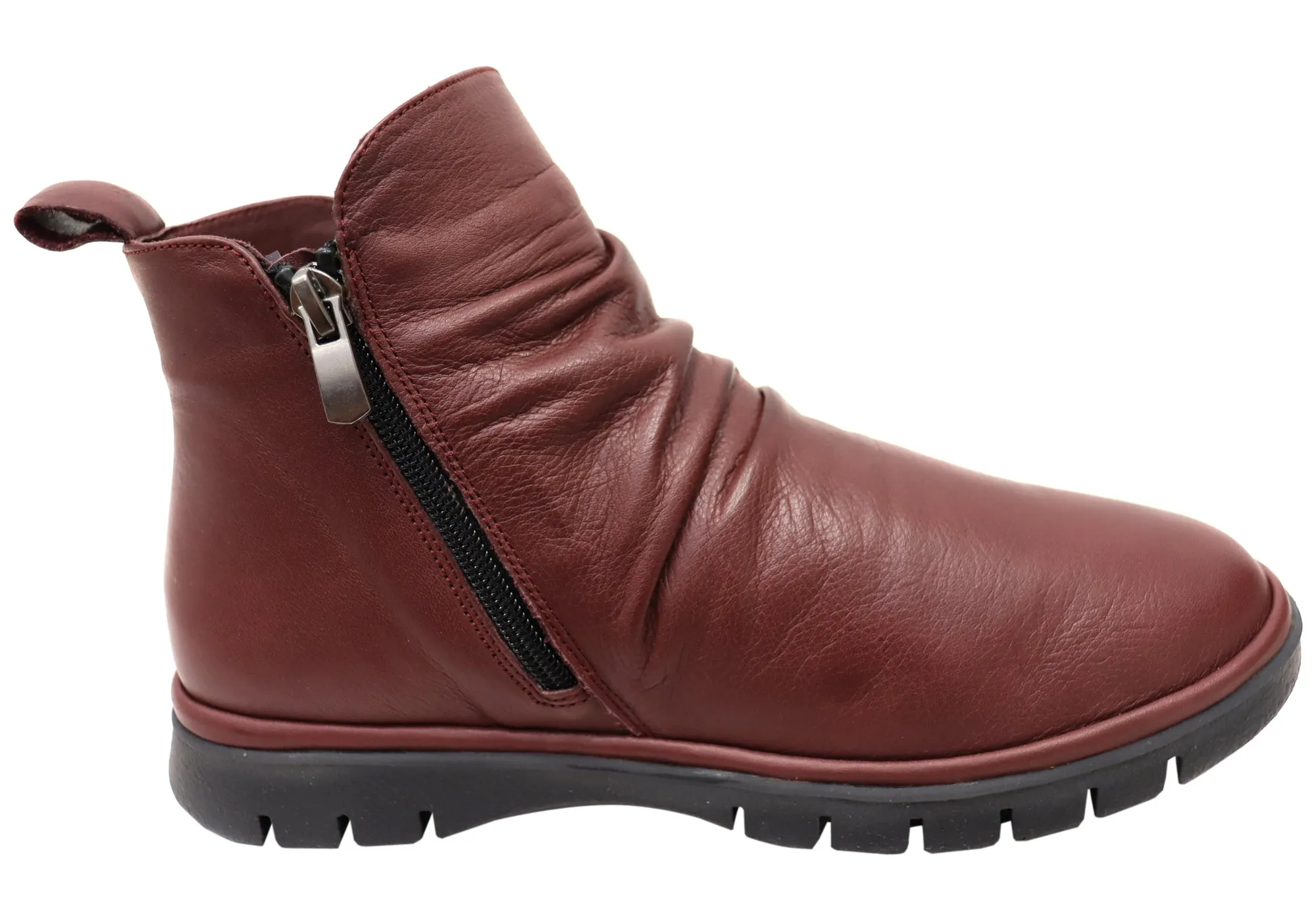 Orizonte Nessie Womens European Comfort Leather Ankle Boots Model Seamless Comfort Rough Trail Hiker