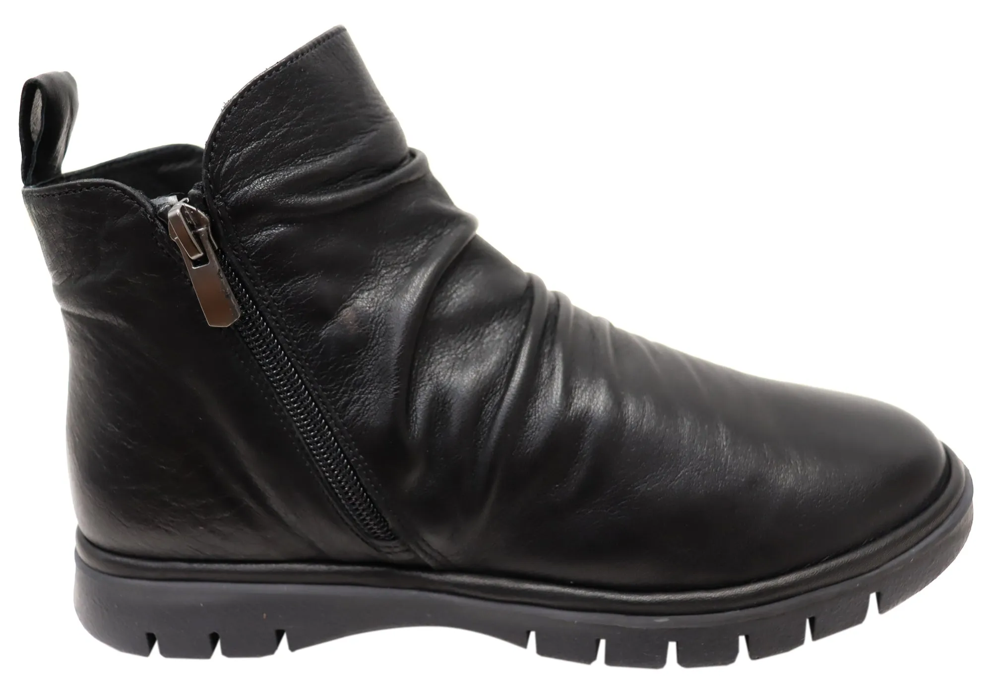 Orizonte Nessie Womens European Comfort Leather Ankle Boots midsole