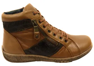 Factory Worker Orizonte Pancho Womens European Comfortable Leather Ankle Boots