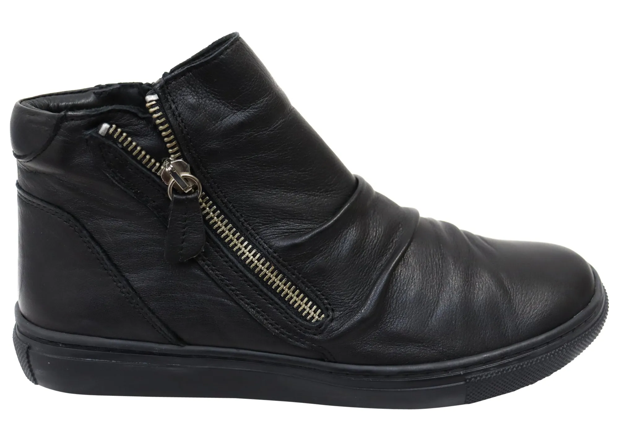 Orizonte Strath Womens European Comfortable Leather Ankle Boots Rubber Compound Outsole Neutral Foot Alignment