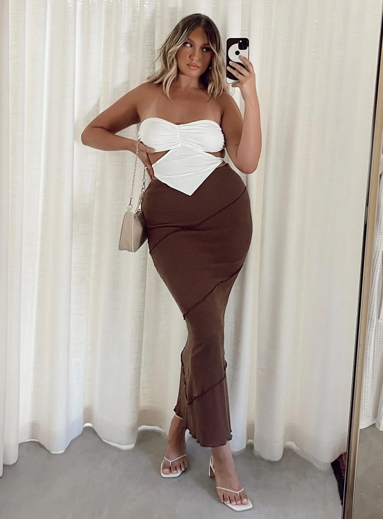 Oscar Maxi Skirt Brown Fit Choice Smooth Edging