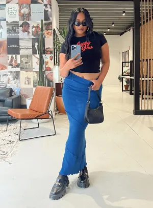 garden party Waist Defining Oscar Maxi Skirt Cobalt Blue