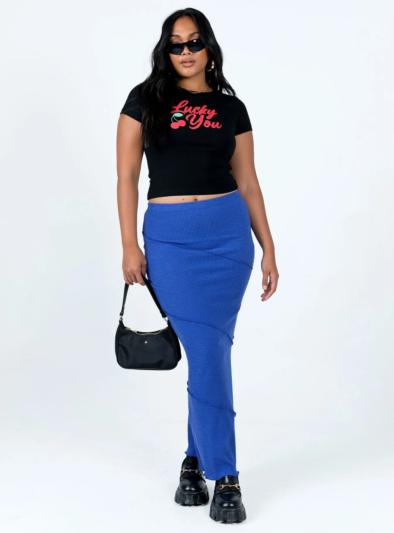 Oscar Maxi Skirt Cobalt Blue Chill Look