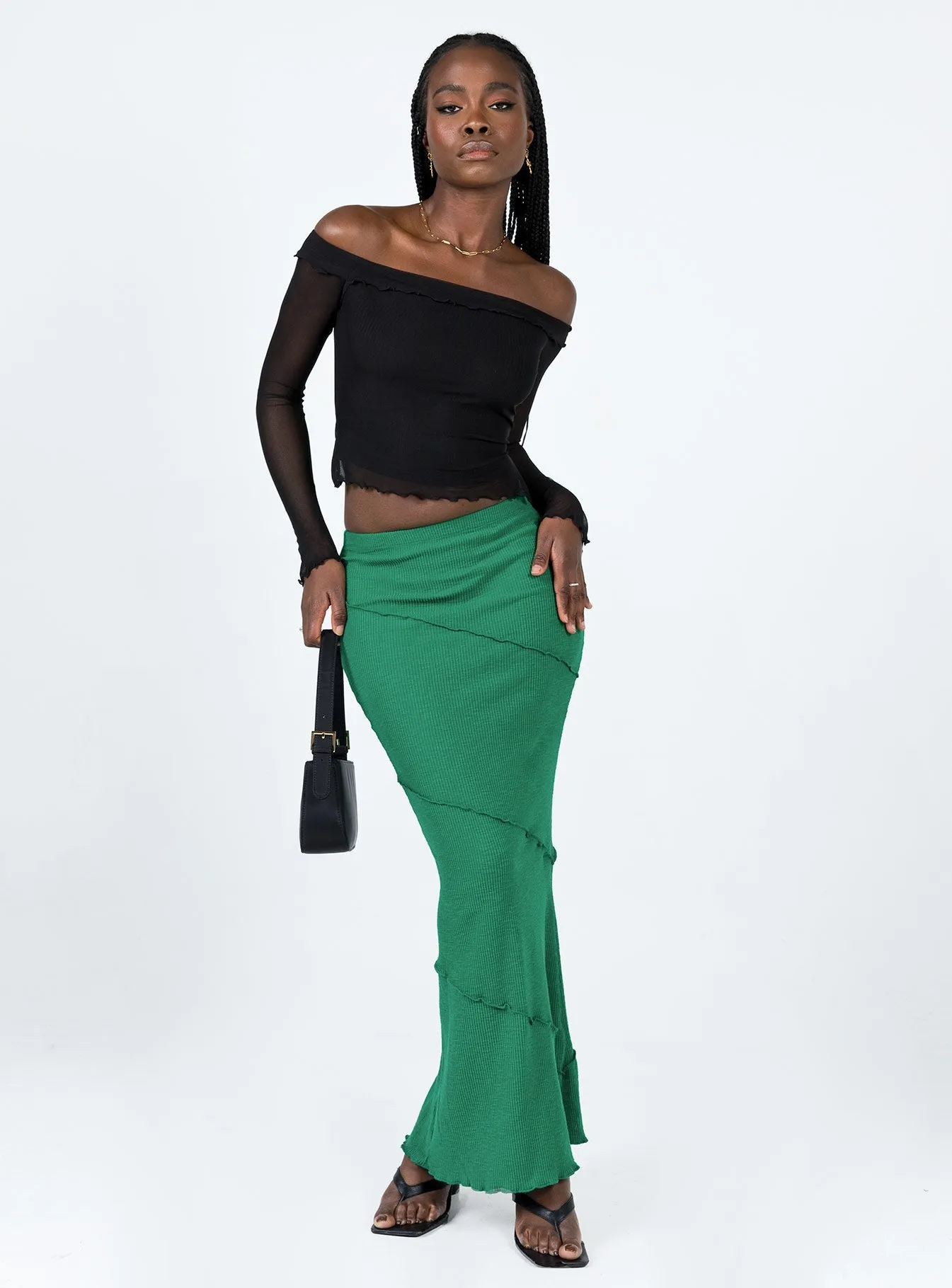 Oscar Maxi Skirt Dark Green Refined Mood