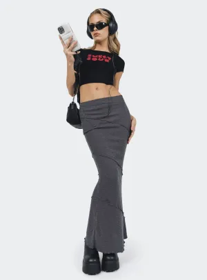 Oscar Maxi Skirt Grey Outfit Details Everyday Favorite