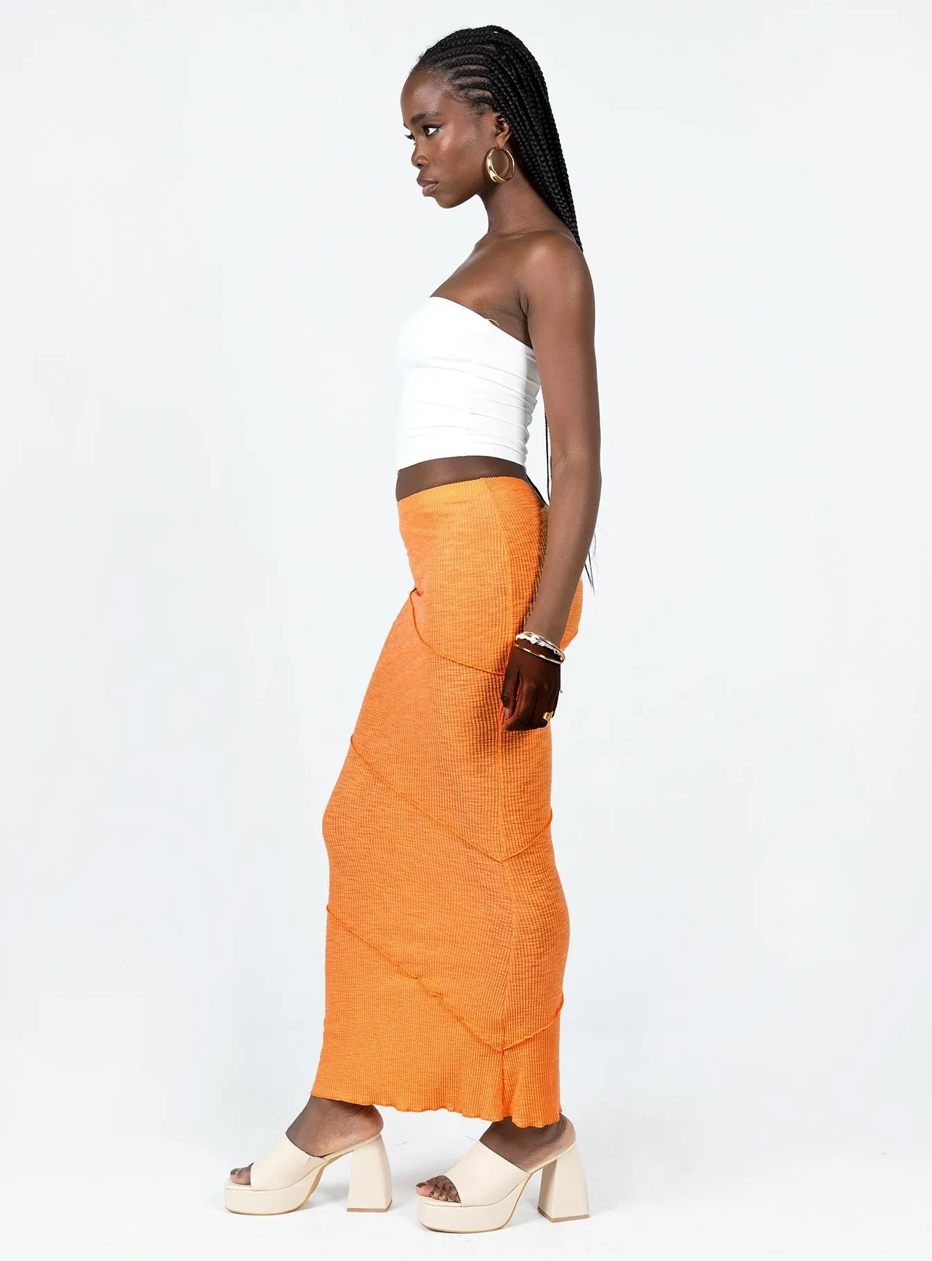 Outfit Game Modern Design Oscar Maxi Skirt Orange