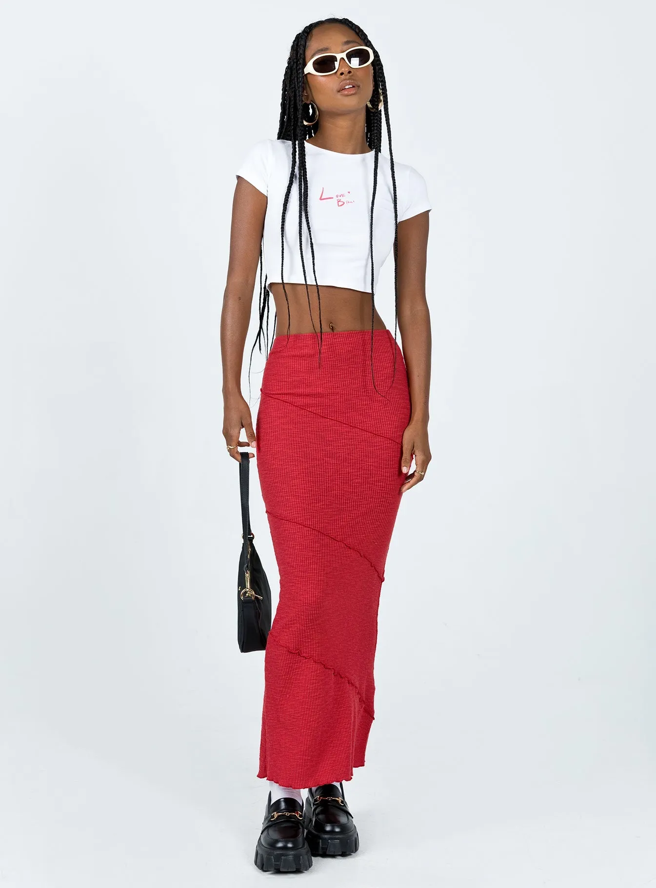 Summer Outfit Oscar Maxi Skirt Red