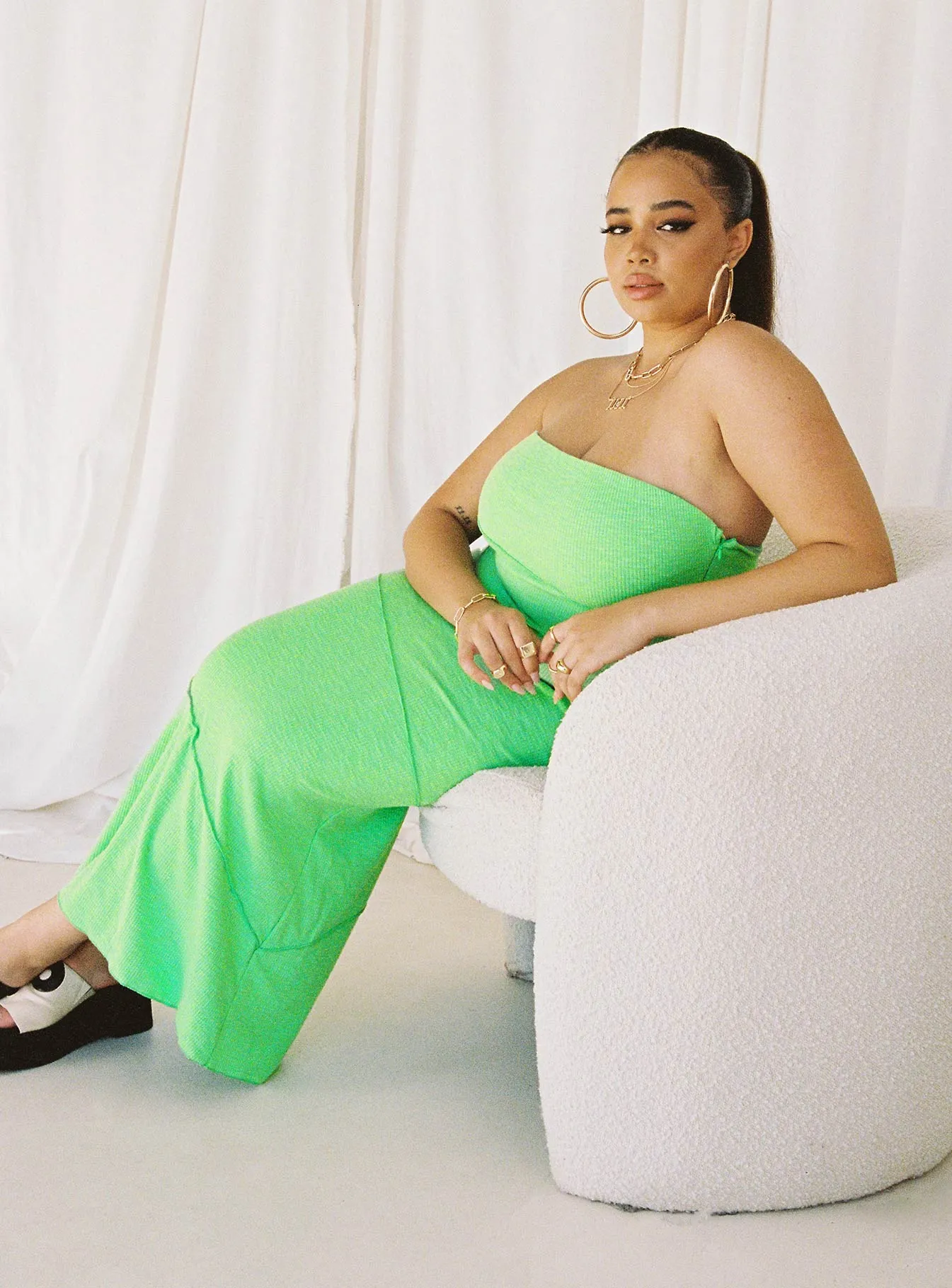 Oscar Midi Dress Green Curve Resort Ready Style Blend