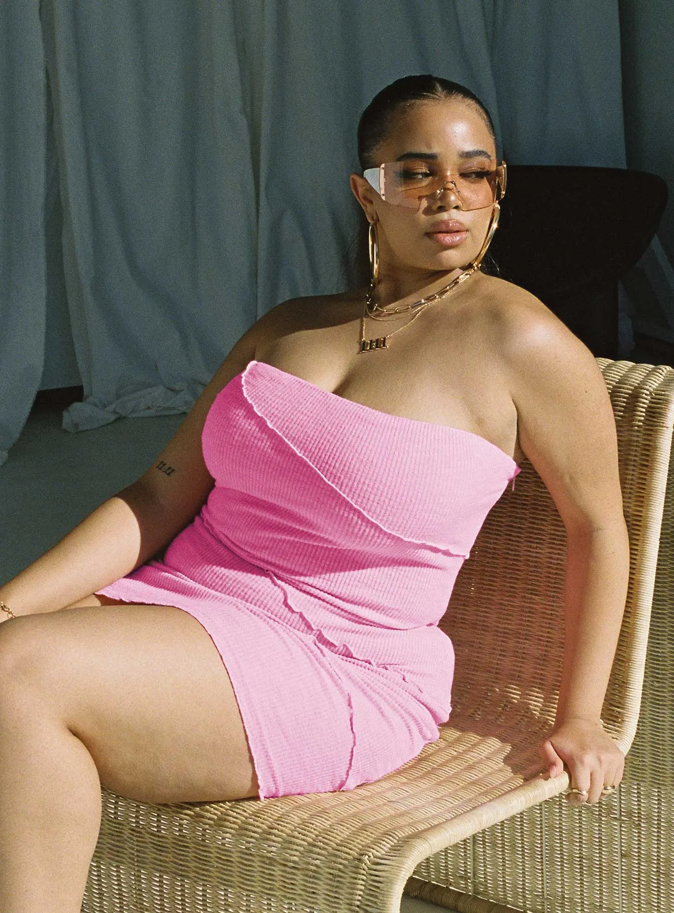 Calm Movement Oscar Mini Dress Pink Curve