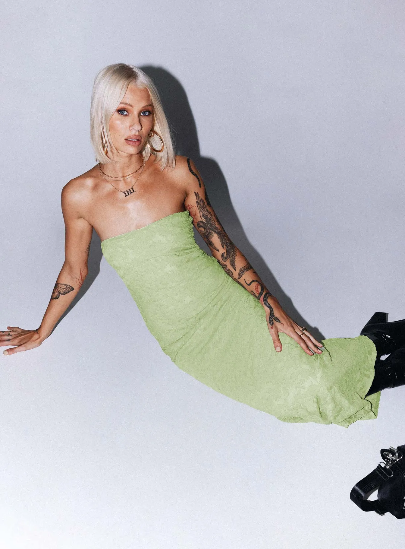 Sakina Maxi Dress Green Silk Flow