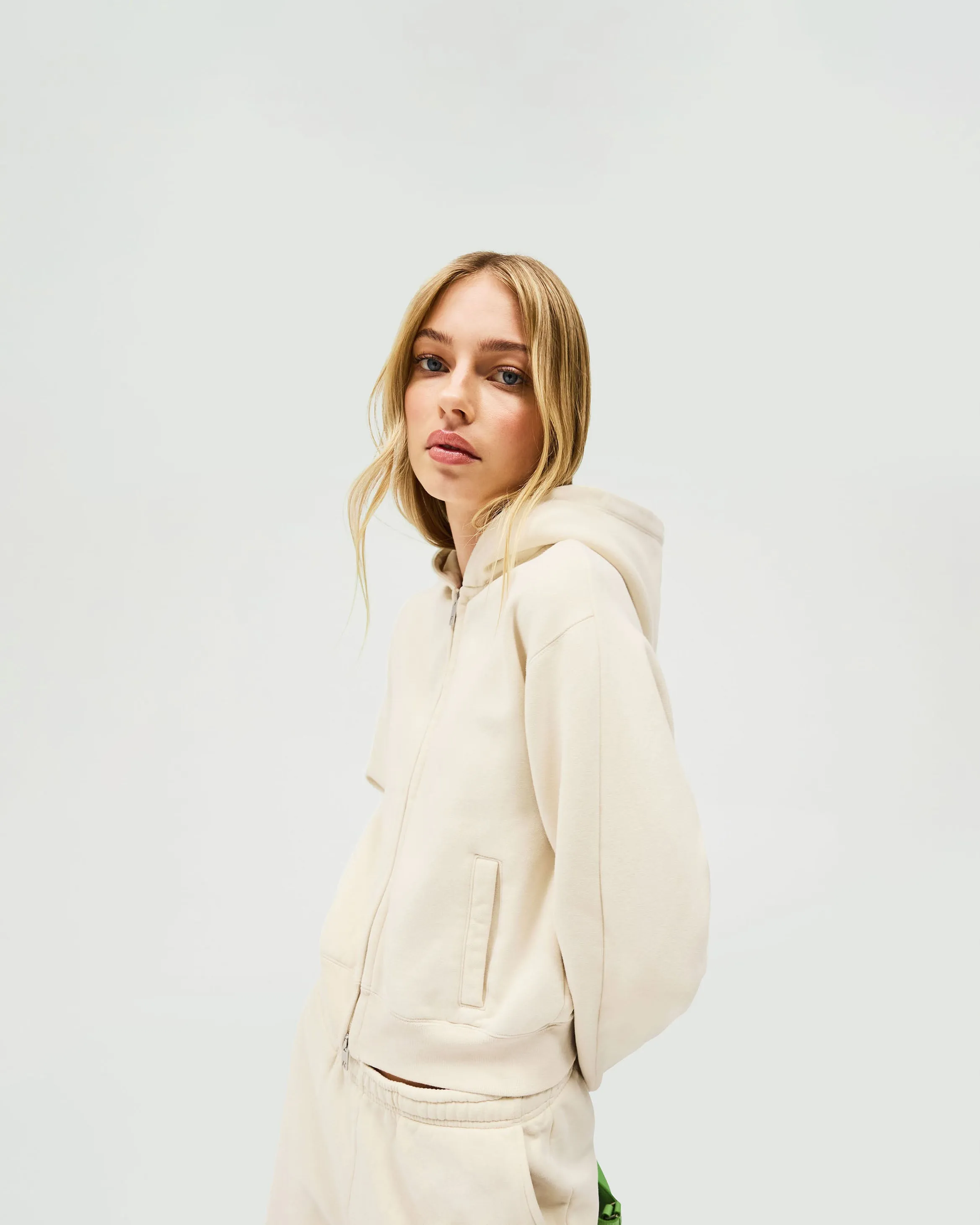 Cool Weather Owners Club Slim Zip Hoodie - Oat Milk