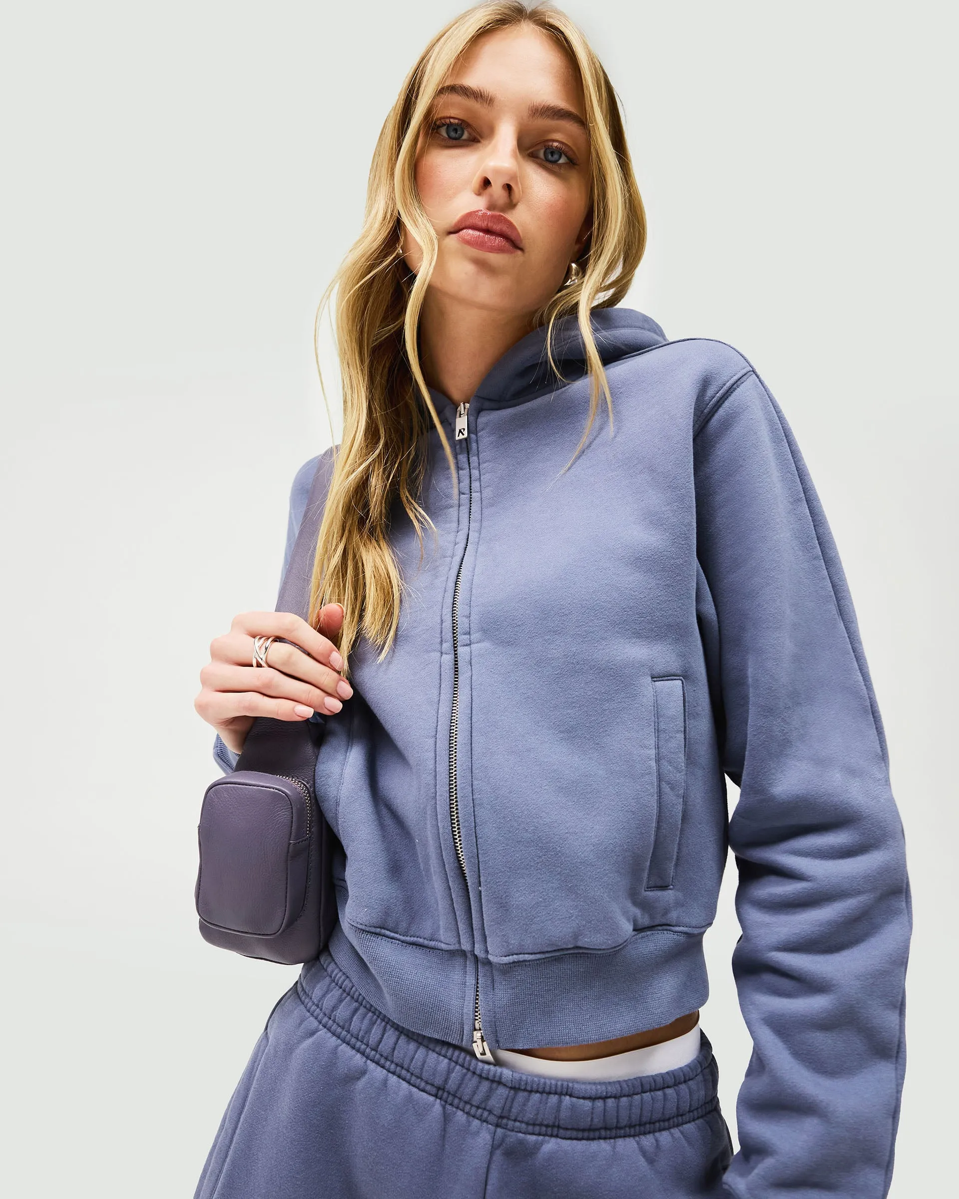 Owners Club Slim Zip Hoodie - Steel Blue Comfy and Cozy