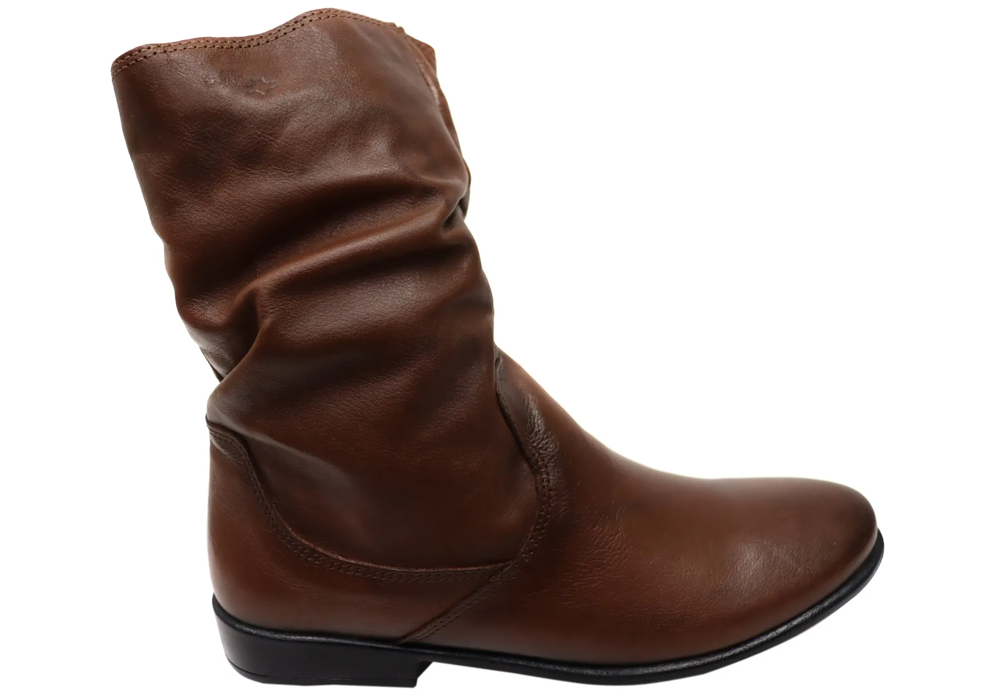 Energy Return Technology Perlatto Lucia Womens Brazilian Comfortable Leather Mid Calf Boots