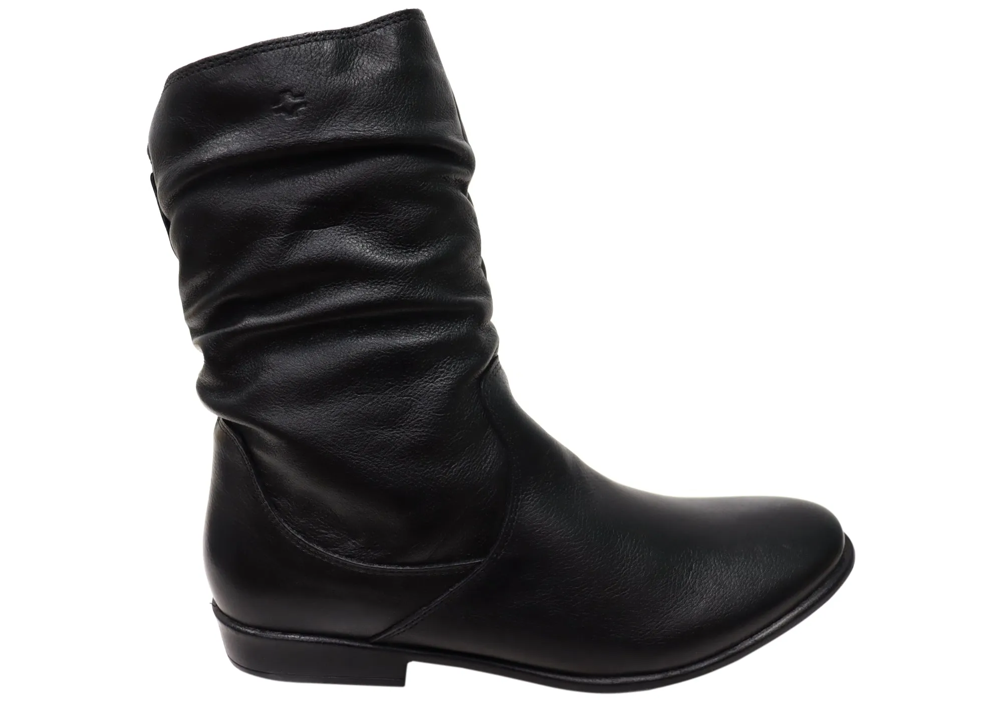 Eco Material Morning Walk Perlatto Lucia Womens Brazilian Comfortable Leather Mid Calf Boots