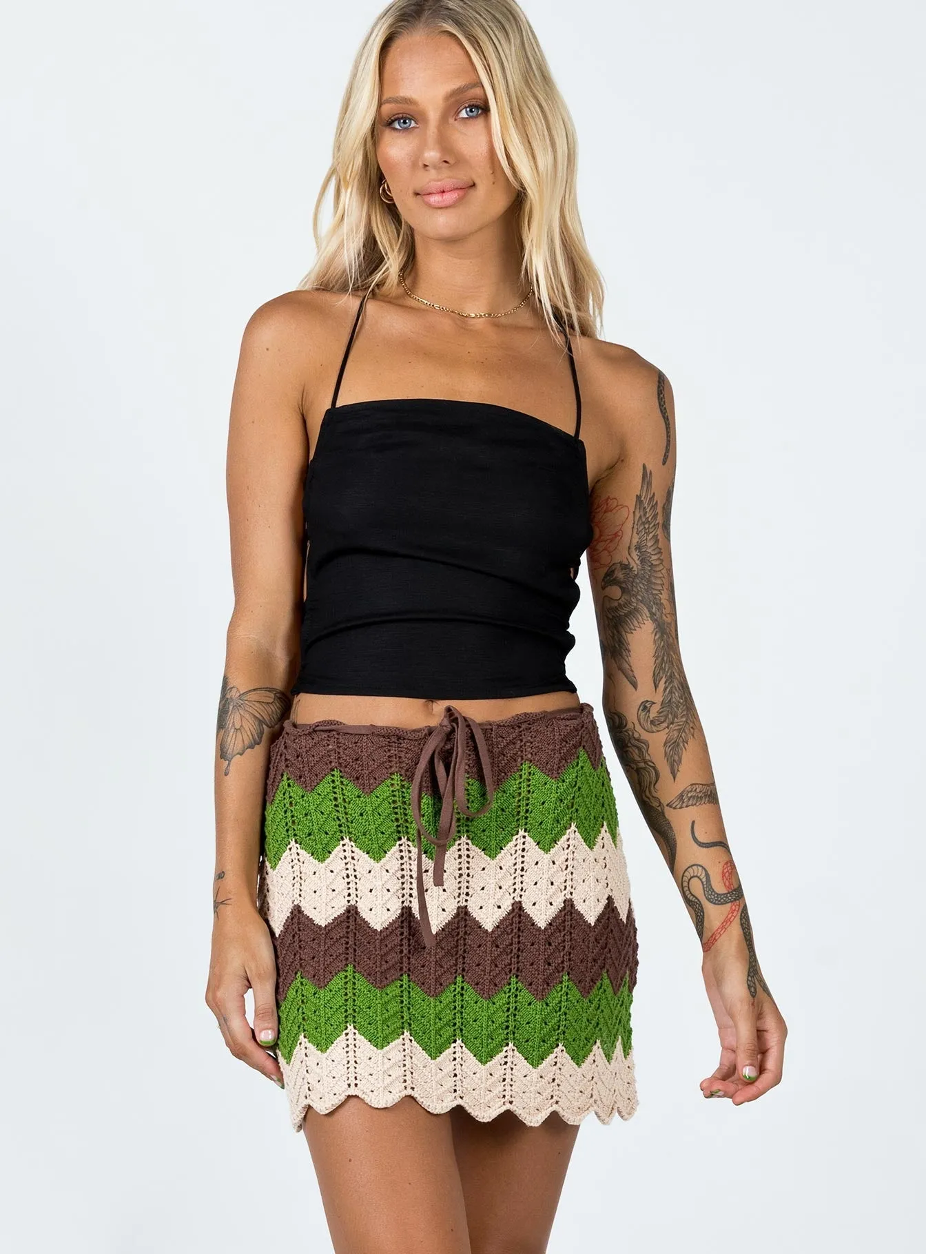 Pahoma Crochet Mini Skirt Multi Comfortable Motion Aesthetic Look
