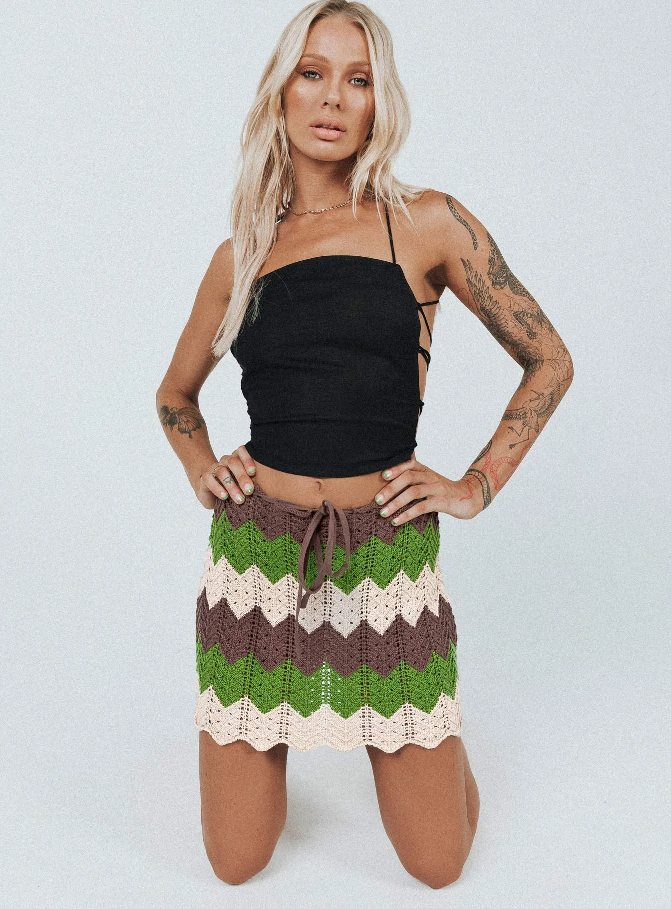 Pahoma Crochet Mini Skirt Multi Limited Edition