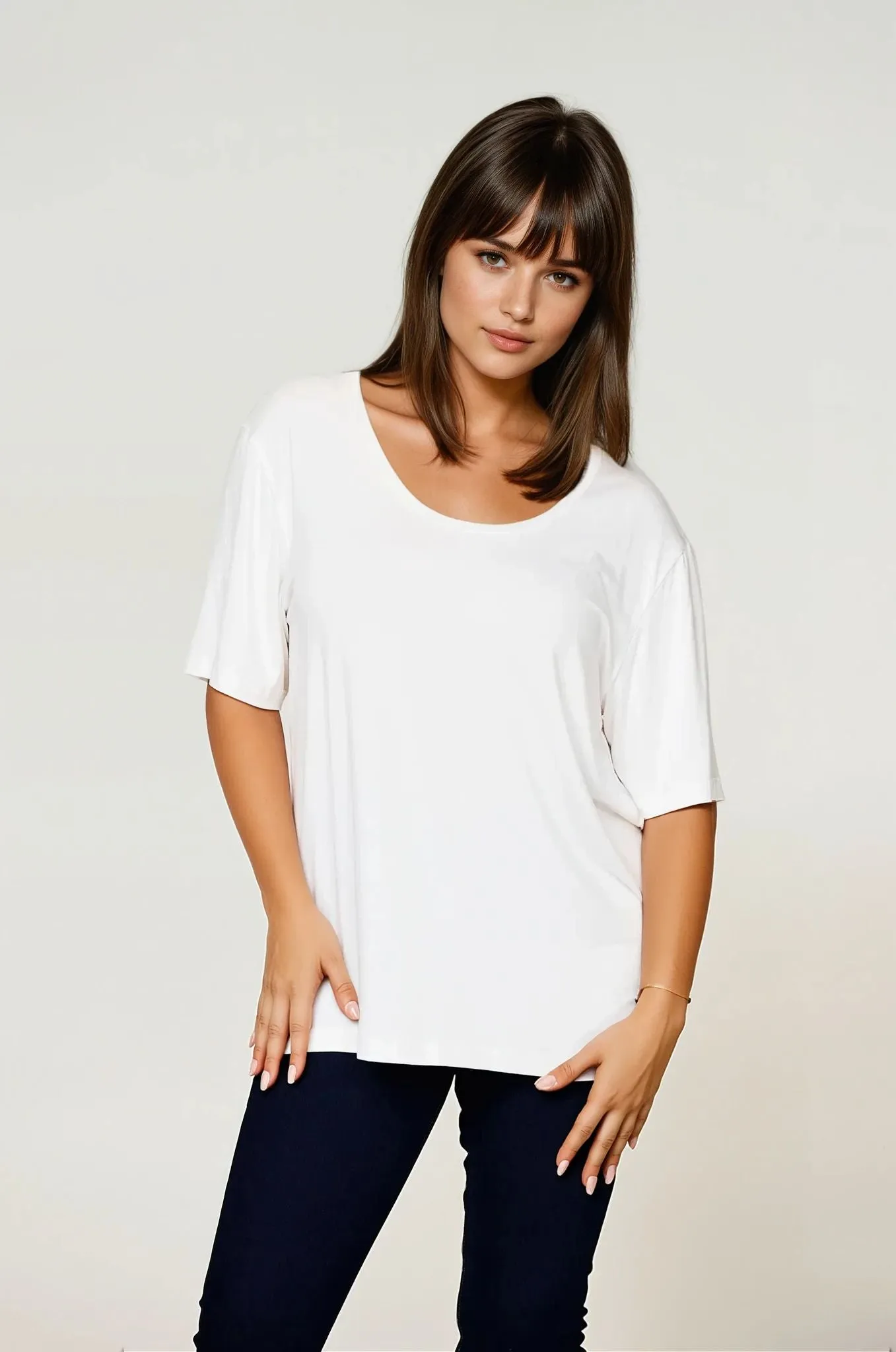 Paris White Tee Low Profile Silhouette