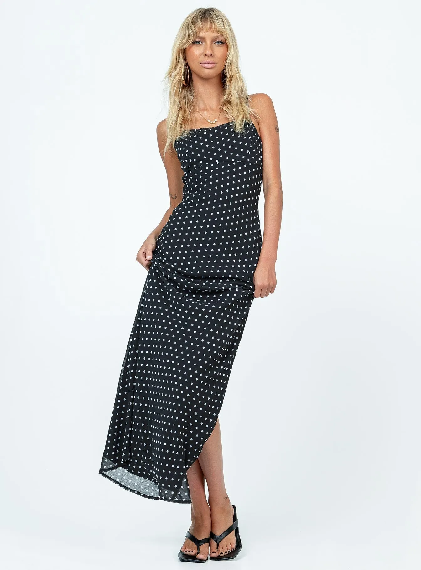 Parnham Maxi Dress Black / White Light Drape