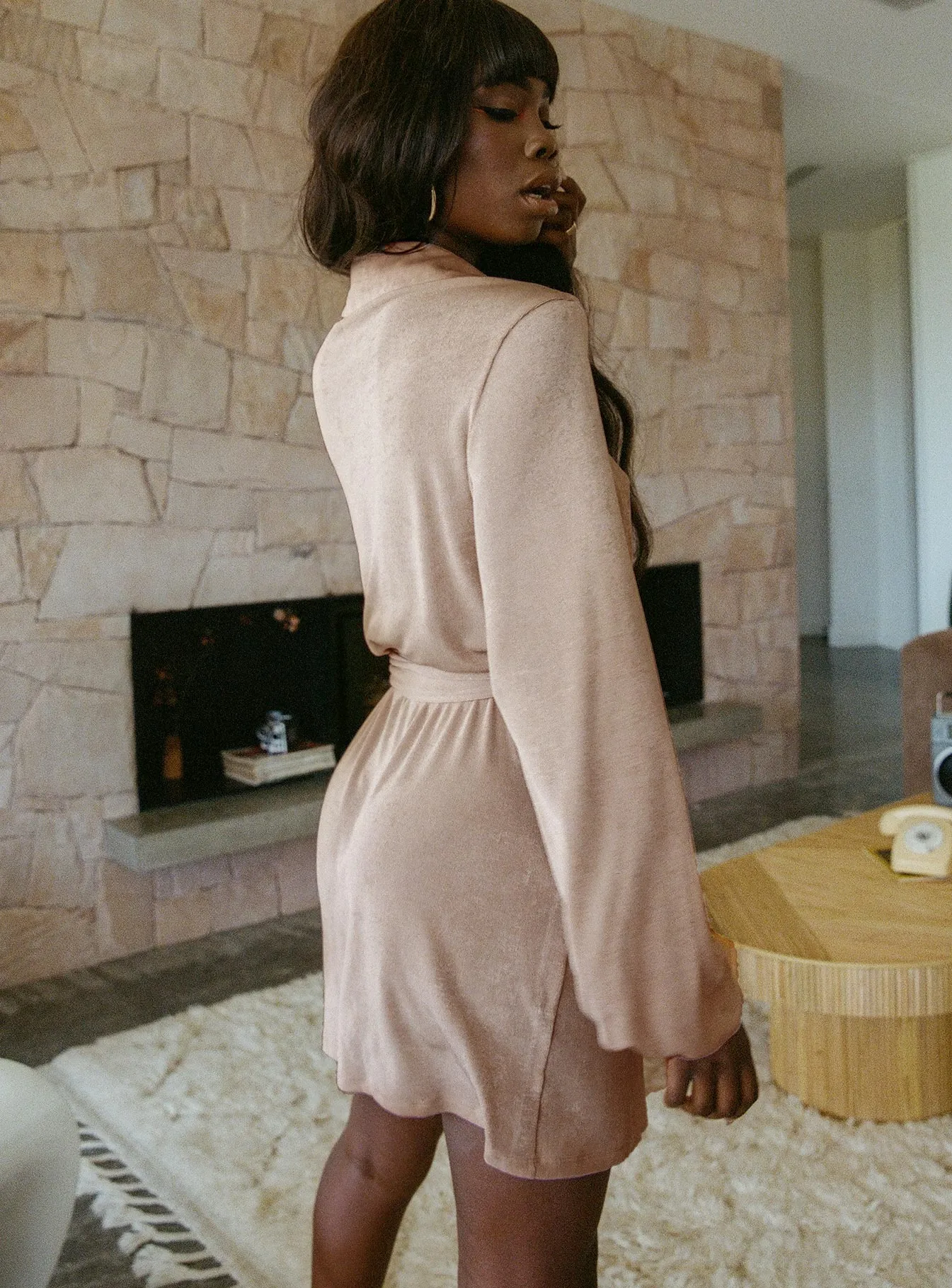 Texture Soft Party Time Mini Dress Champagne